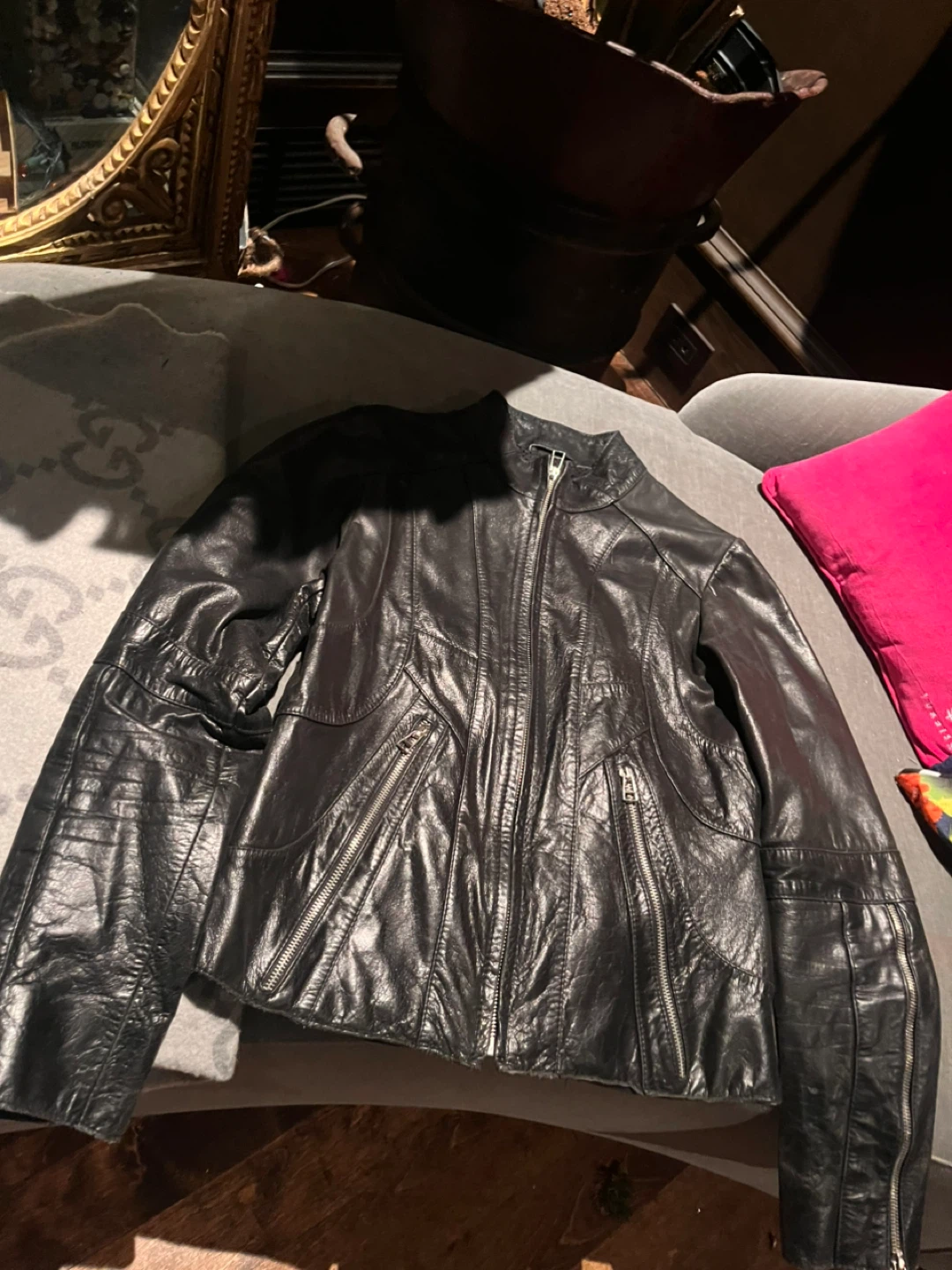 Sele & Sons Black Leather Jacket - Size Small - photo 2