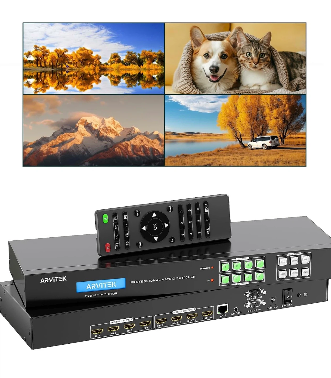 ARVITEK 4x4 HDMI Matrix Switcher new - photo 2