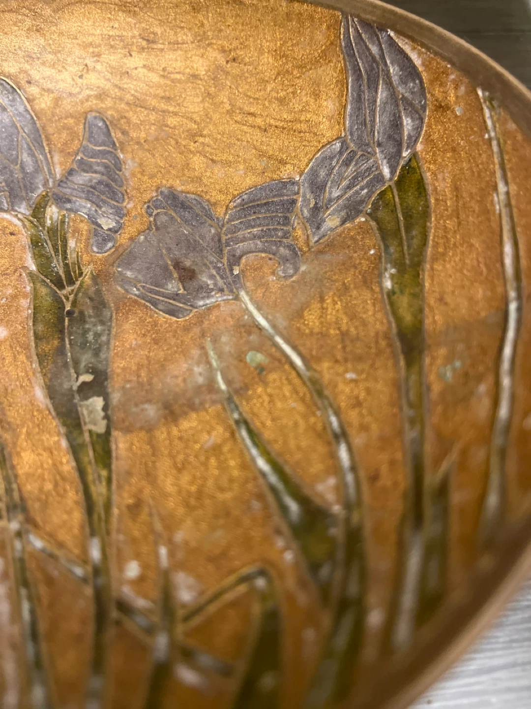 Decorative Brass Bowl with Floral Design - photo 4