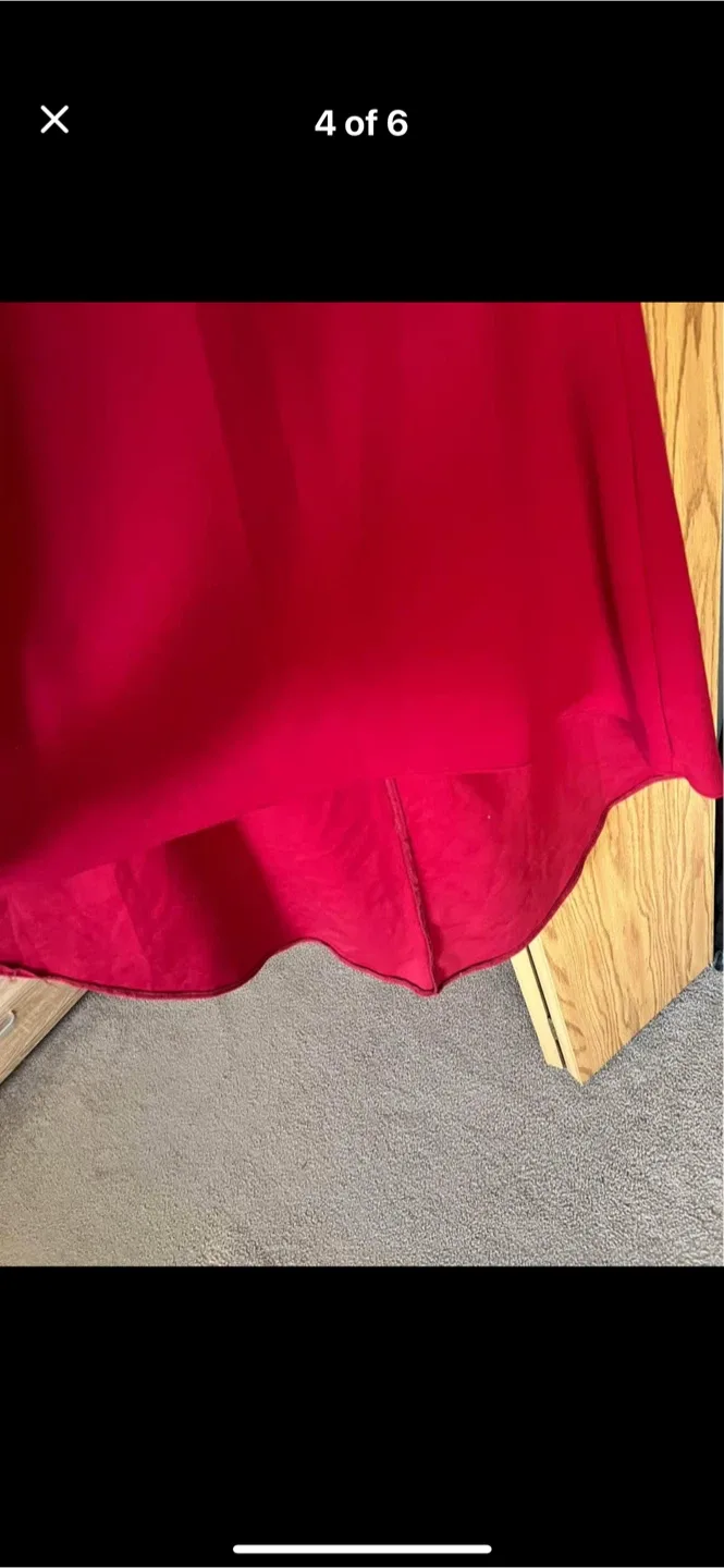 Red Dress with White Floral Top image indicator(4)