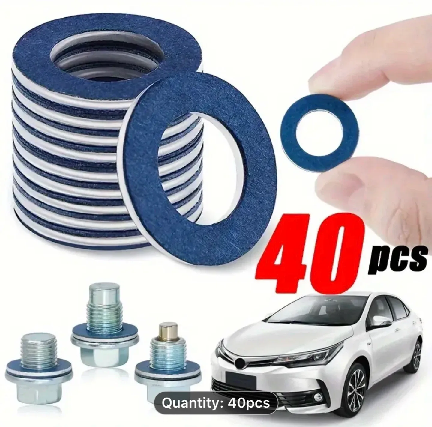 40pcs Oil Drain Sump Plug Washers Gasket Hole image indicator(6)