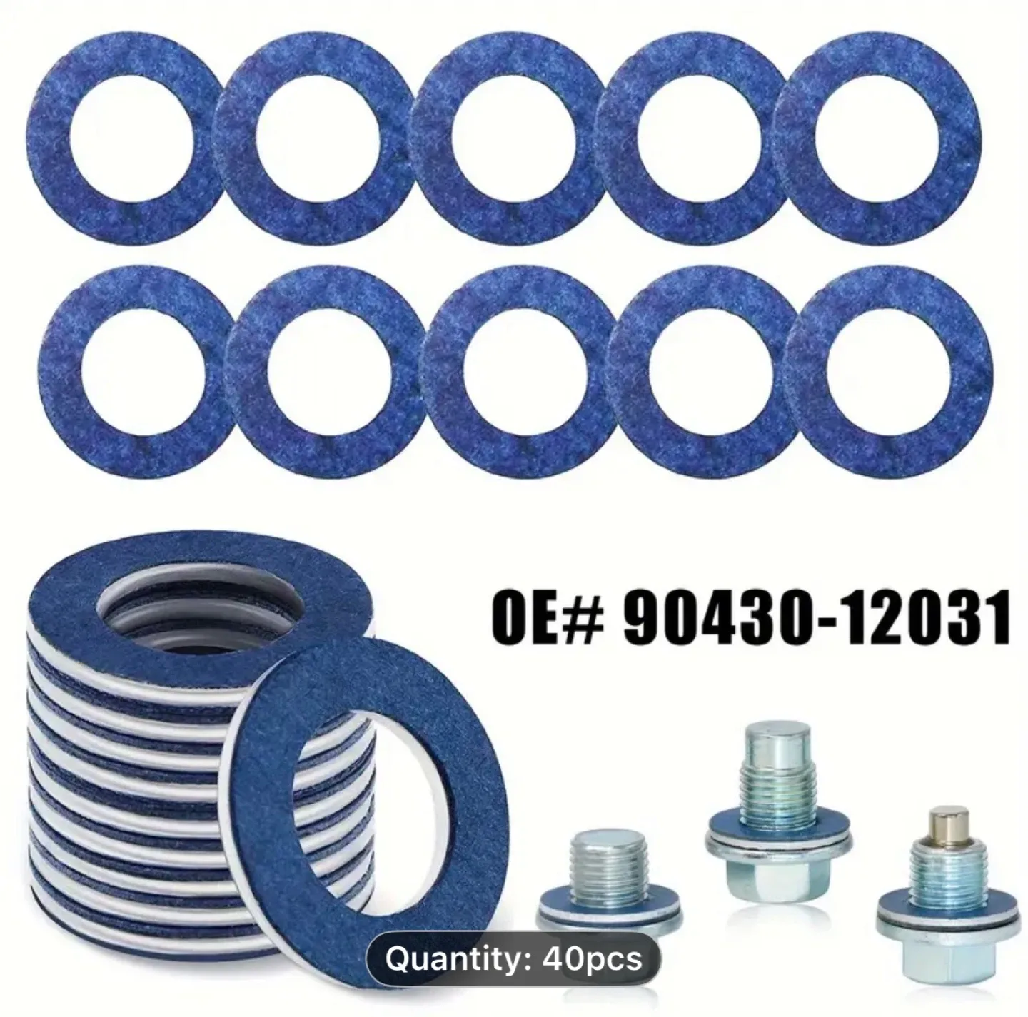 40pcs Oil Drain Sump Plug Washers Gasket Hole image indicator(3)