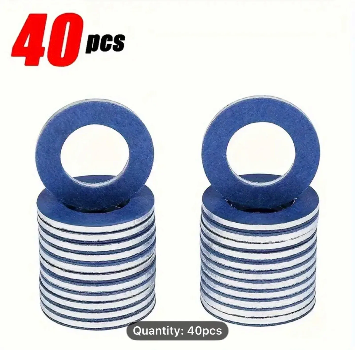 40pcs Oil Drain Sump Plug Washers Gasket Hole image indicator(8)