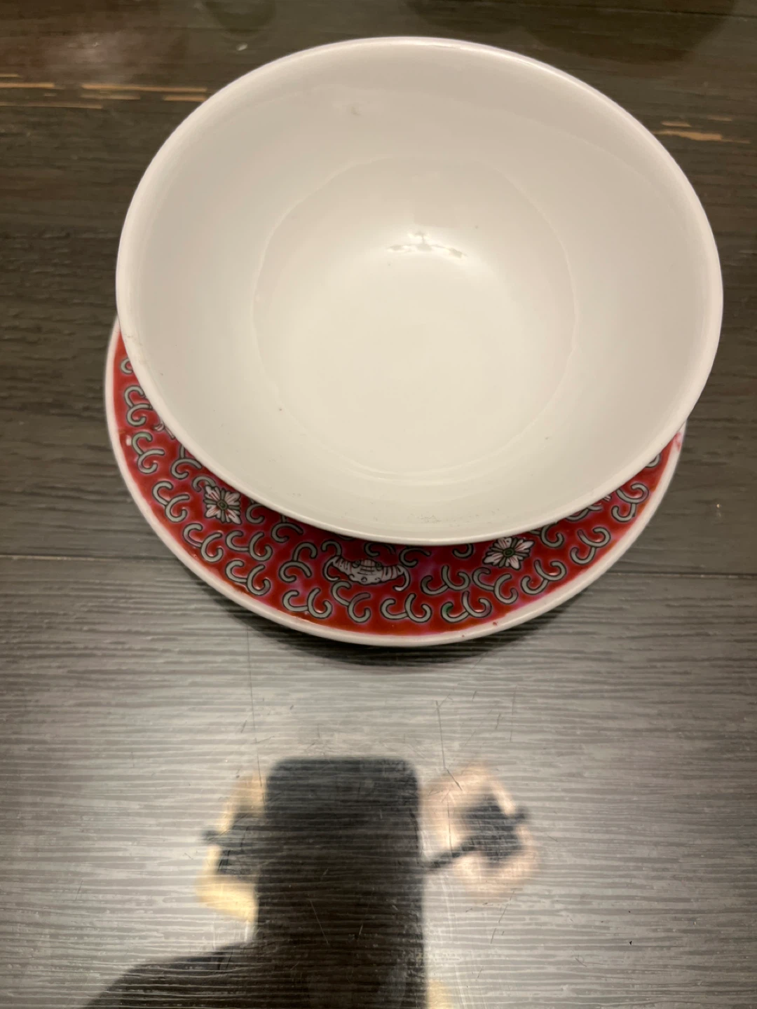Red & White Tea Cup with Saucer - photo 2