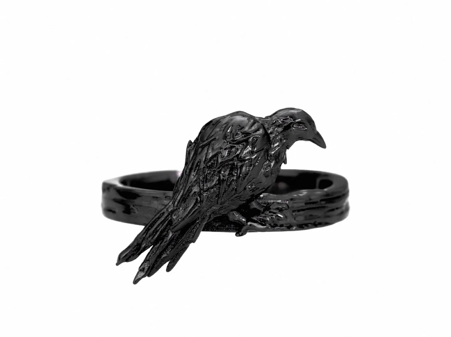 Raven Ring - Black Metal thumbnail