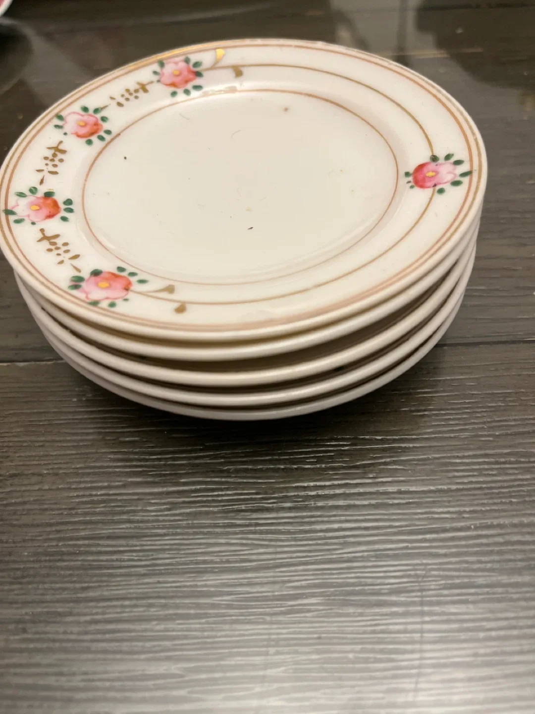 Vintage Floral Porcelain Saucers - Set of 5 image indicator(5)