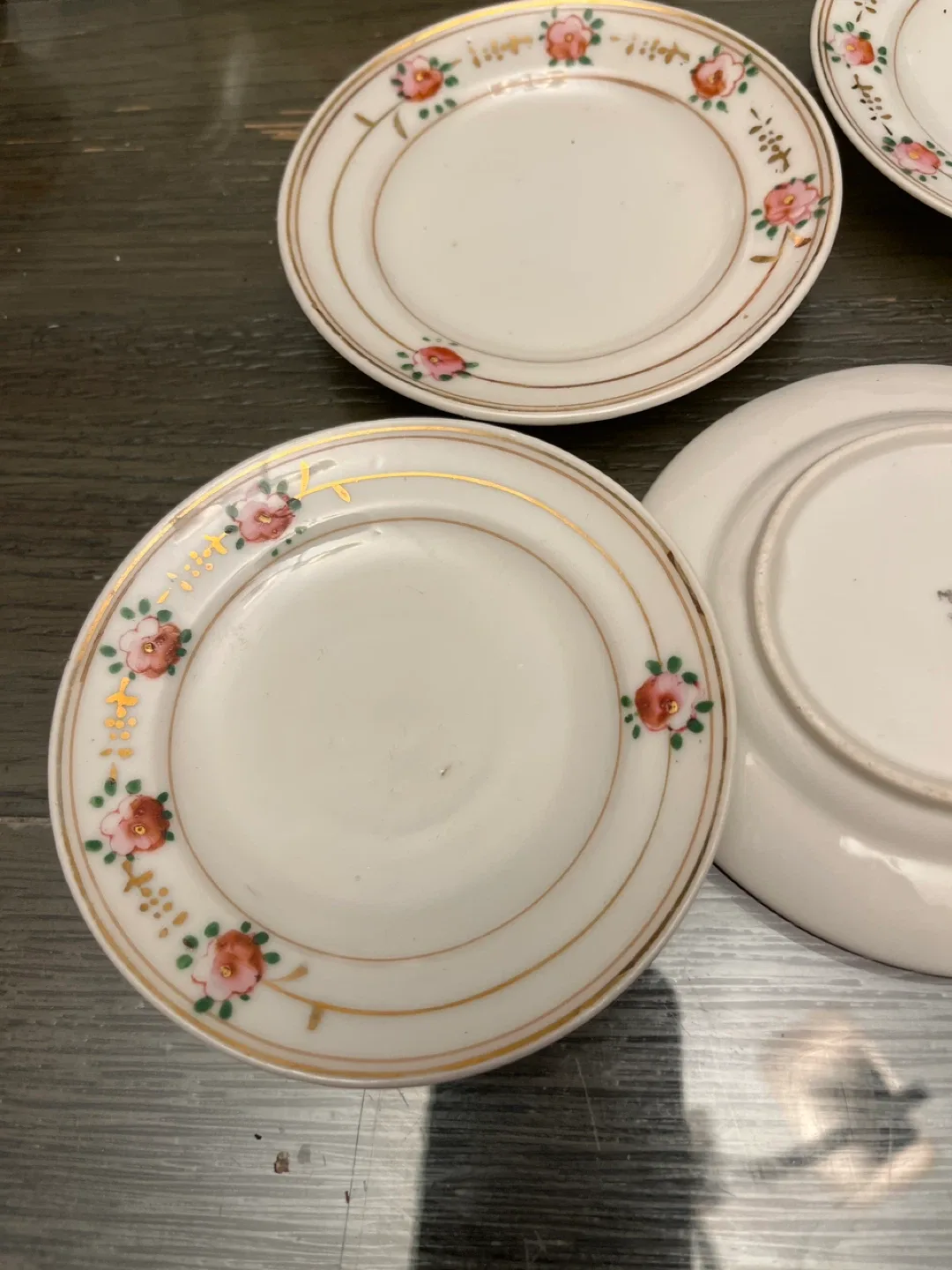 Vintage Floral Porcelain Saucers - Set of 5 image indicator(2)