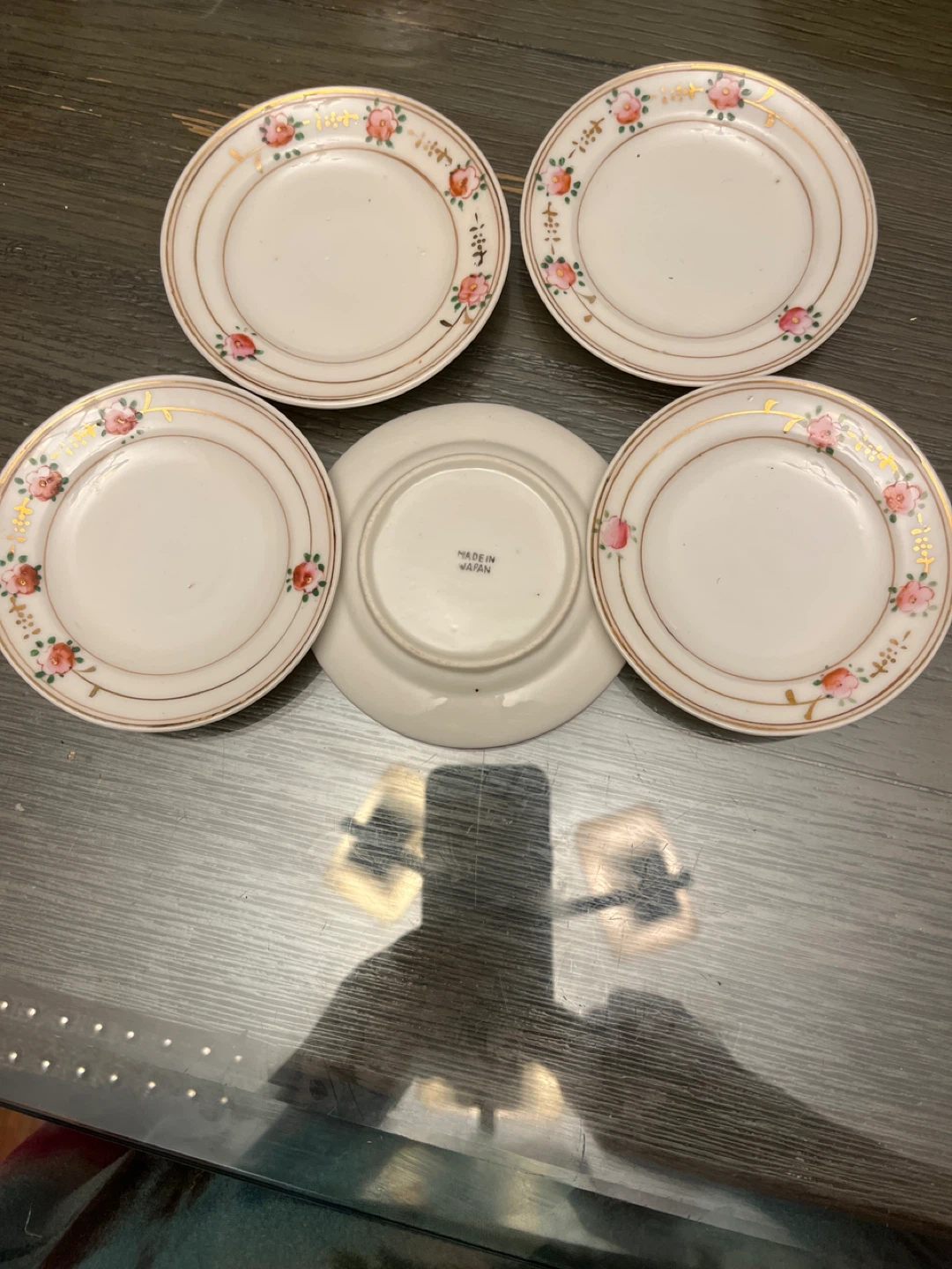 Vintage Floral Porcelain Saucers - Set of 5