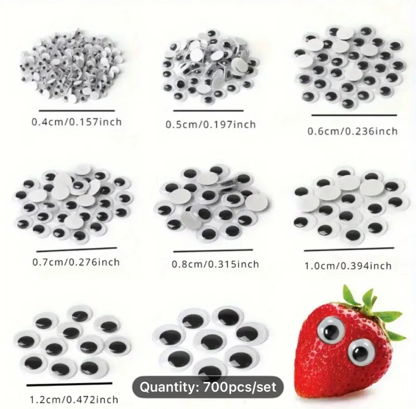 700pcs Self-Adhesive Doll Eyes, Moving Eyes for DIY Crafts, image indicator(3)