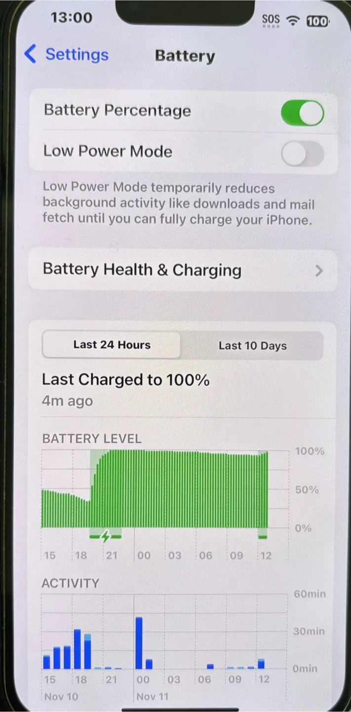 LNIB iPhone 13 Midnight 128GB 98% Battery + bonus image indicator(5)