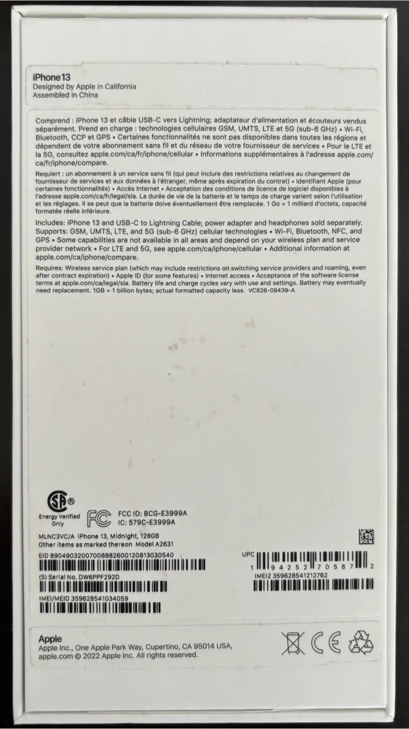 LNIB iPhone 13 Midnight 128GB 98% Battery + bonus image indicator(7)