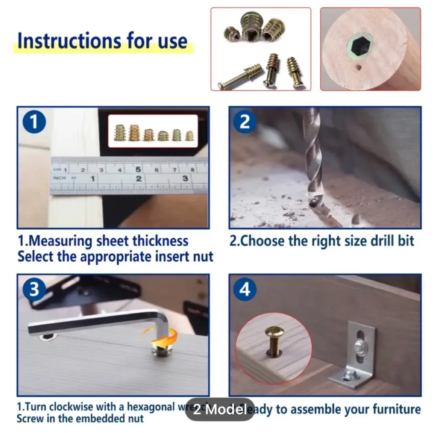 230pcs Wood Thread Insert Tool Kit image indicator(3)