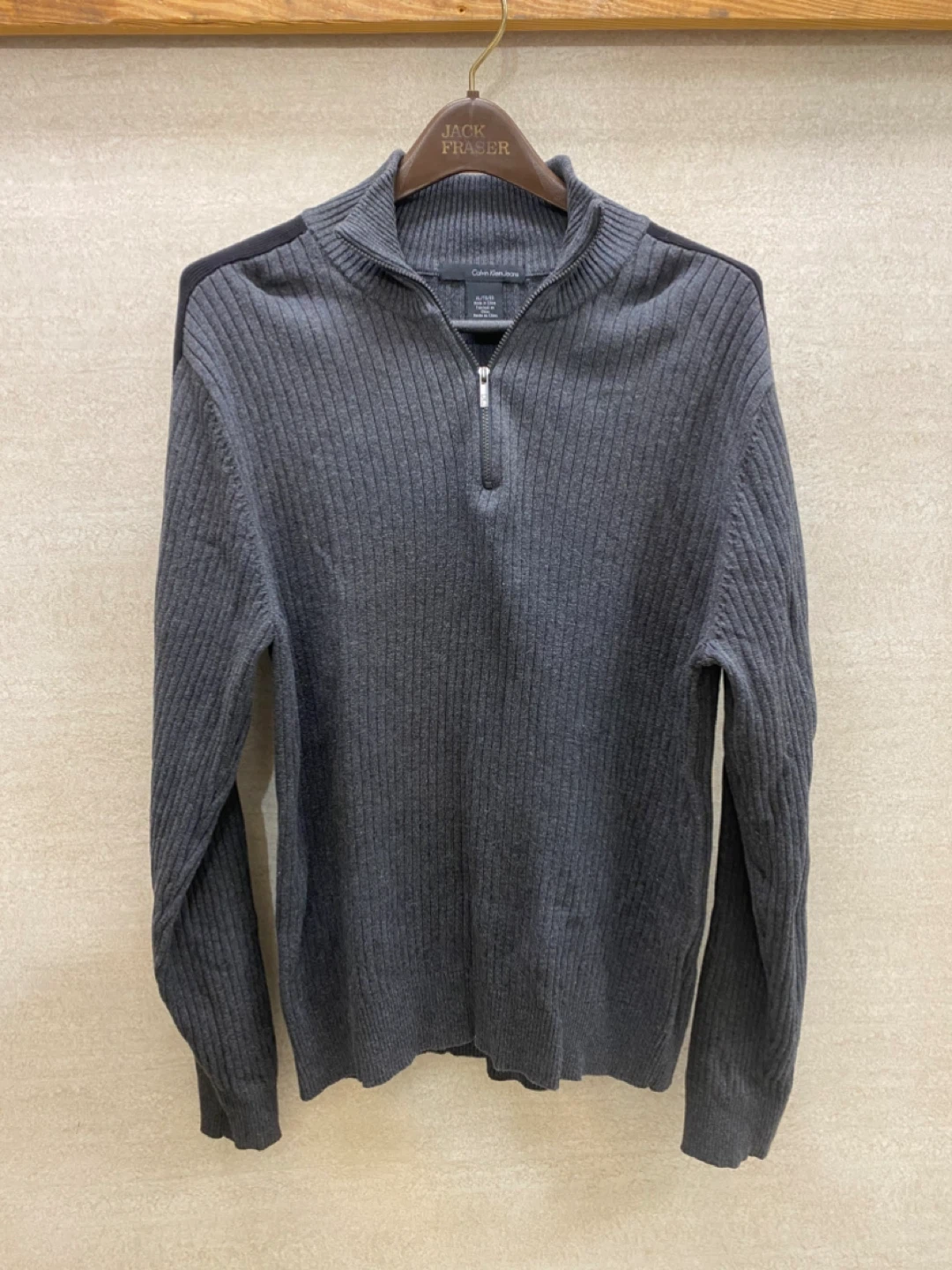 Calvin Klein Jeans Gray Zip Sweater - XL - photo 3
