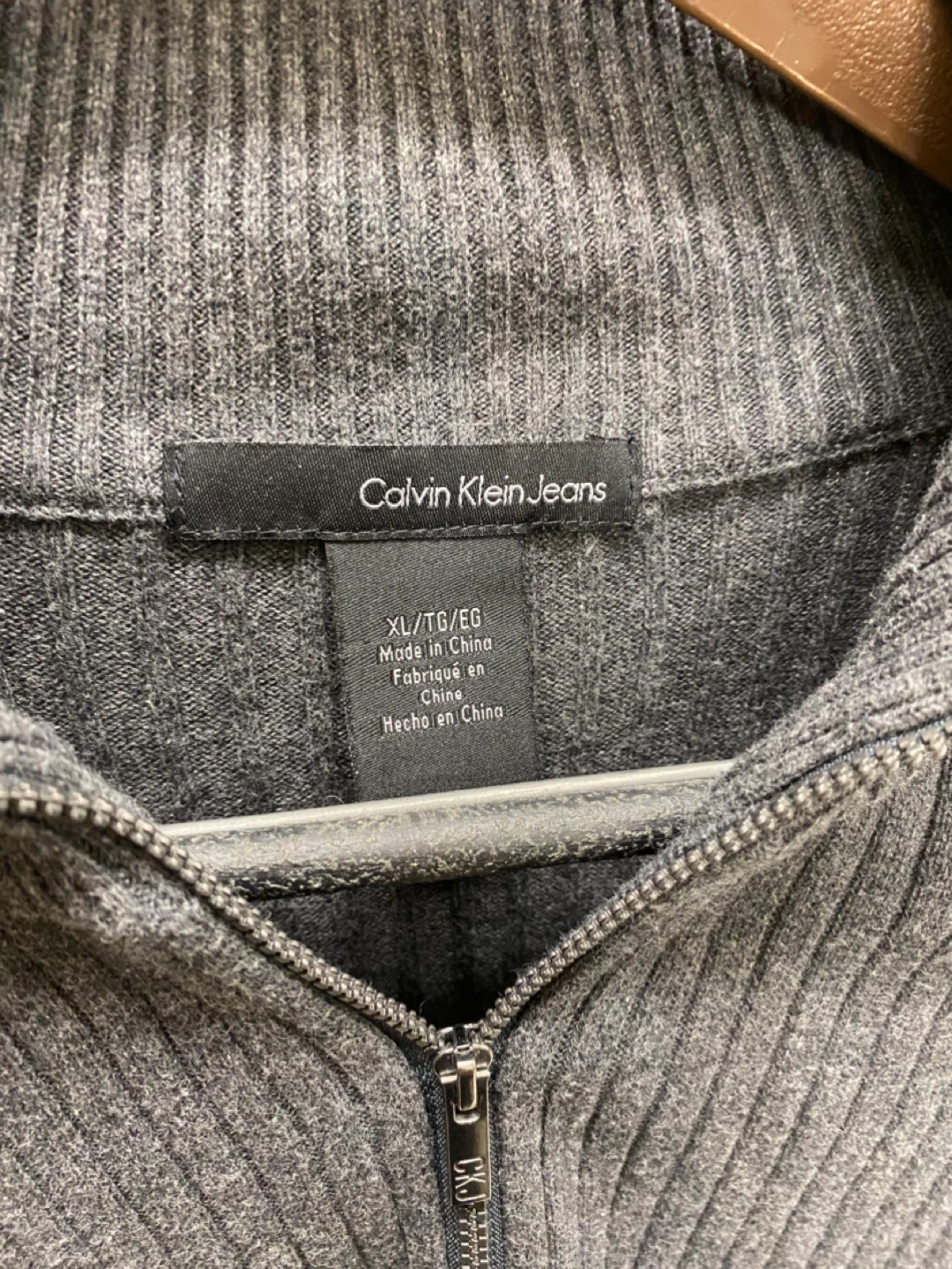 Calvin Klein Jeans Gray Zip Sweater - XL - photo 4