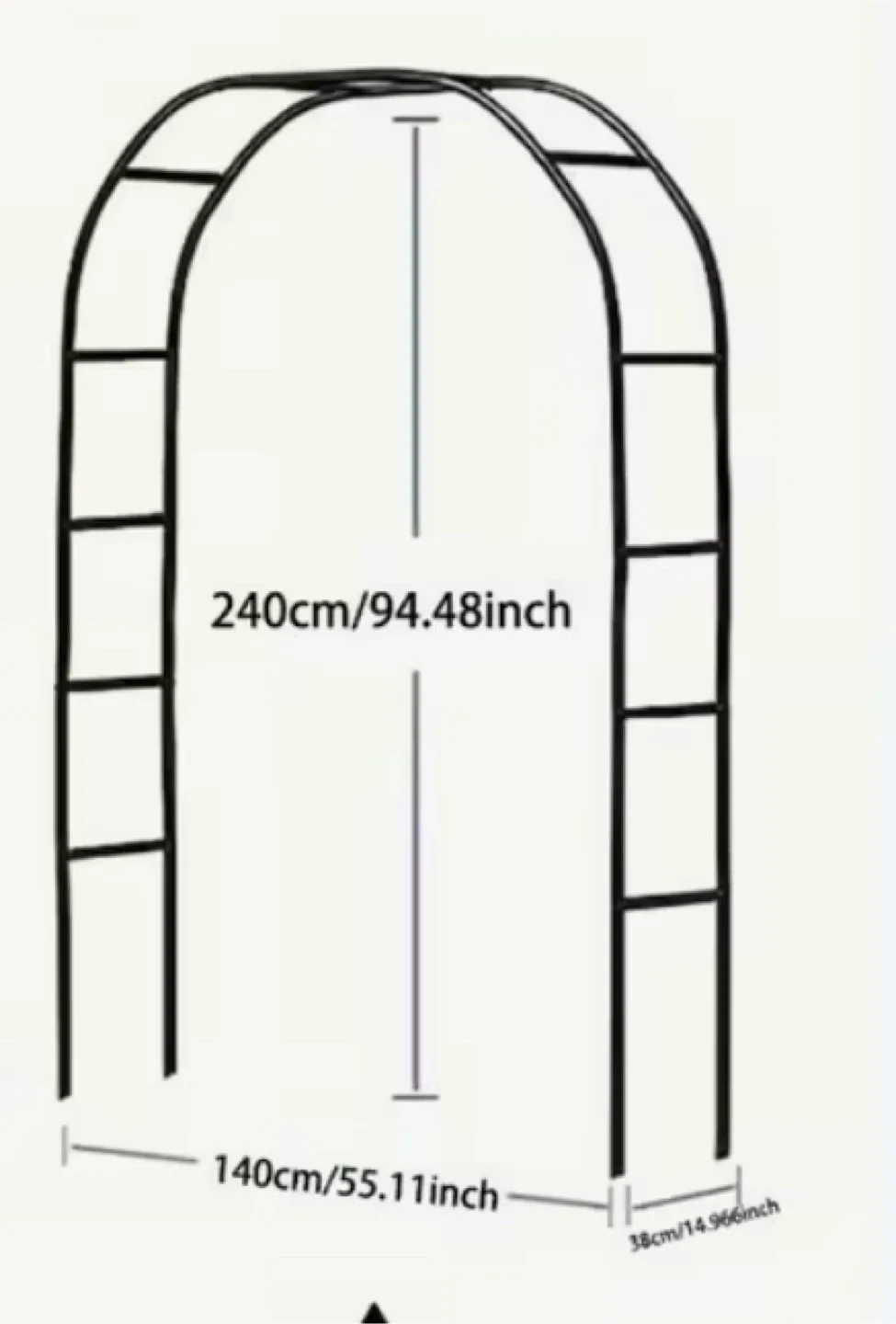 Garden Arch, Black Metal, 94.48 inch Height image indicator(3)