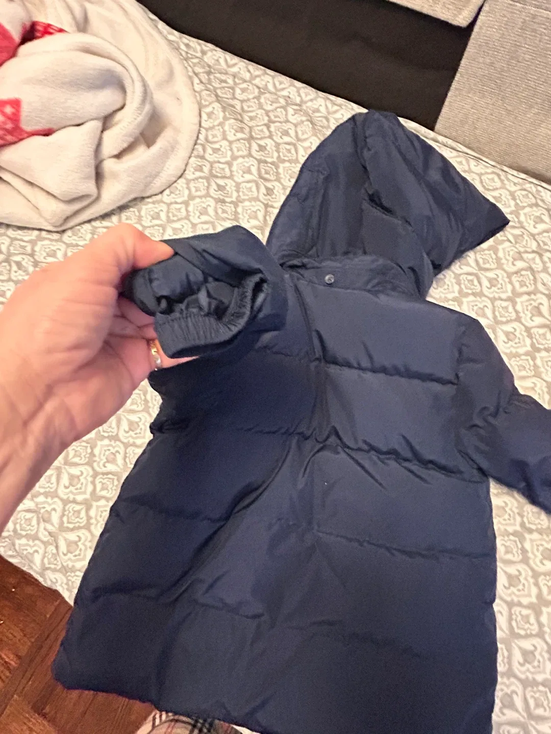 Navy Blue Puffer Jacket Gap   Toddler feather image indicator(6)