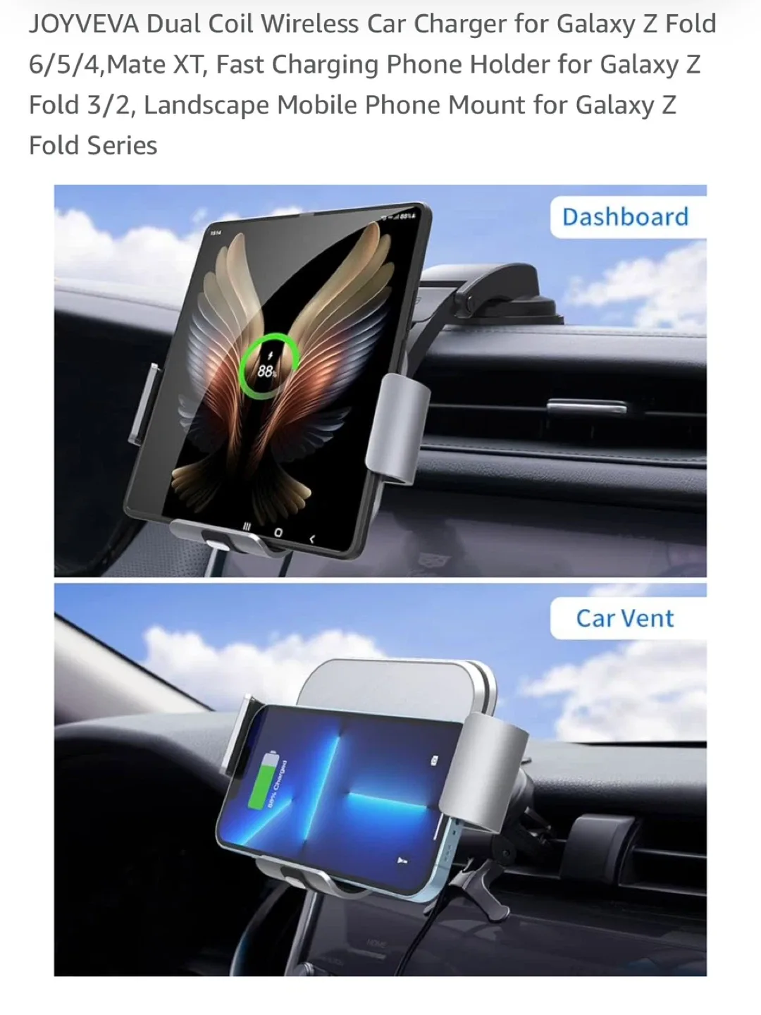 JOYVEVA Wireless Car Charger for Galaxy Z Fold image indicator(3)