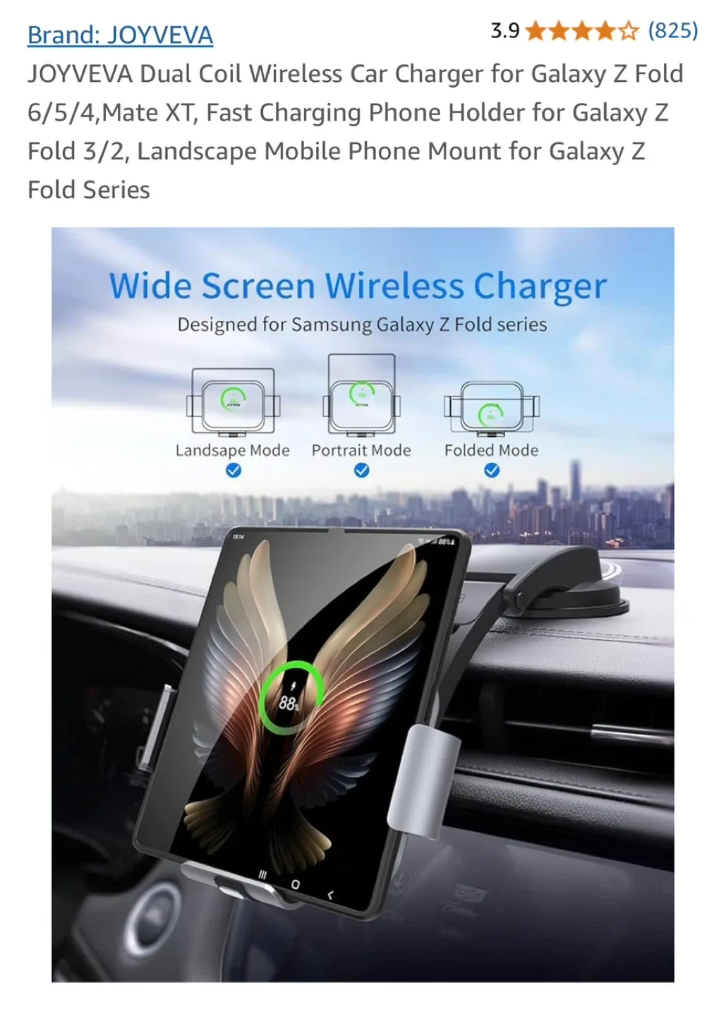 JOYVEVA Wireless Car Charger for Galaxy Z Fold image indicator(2)