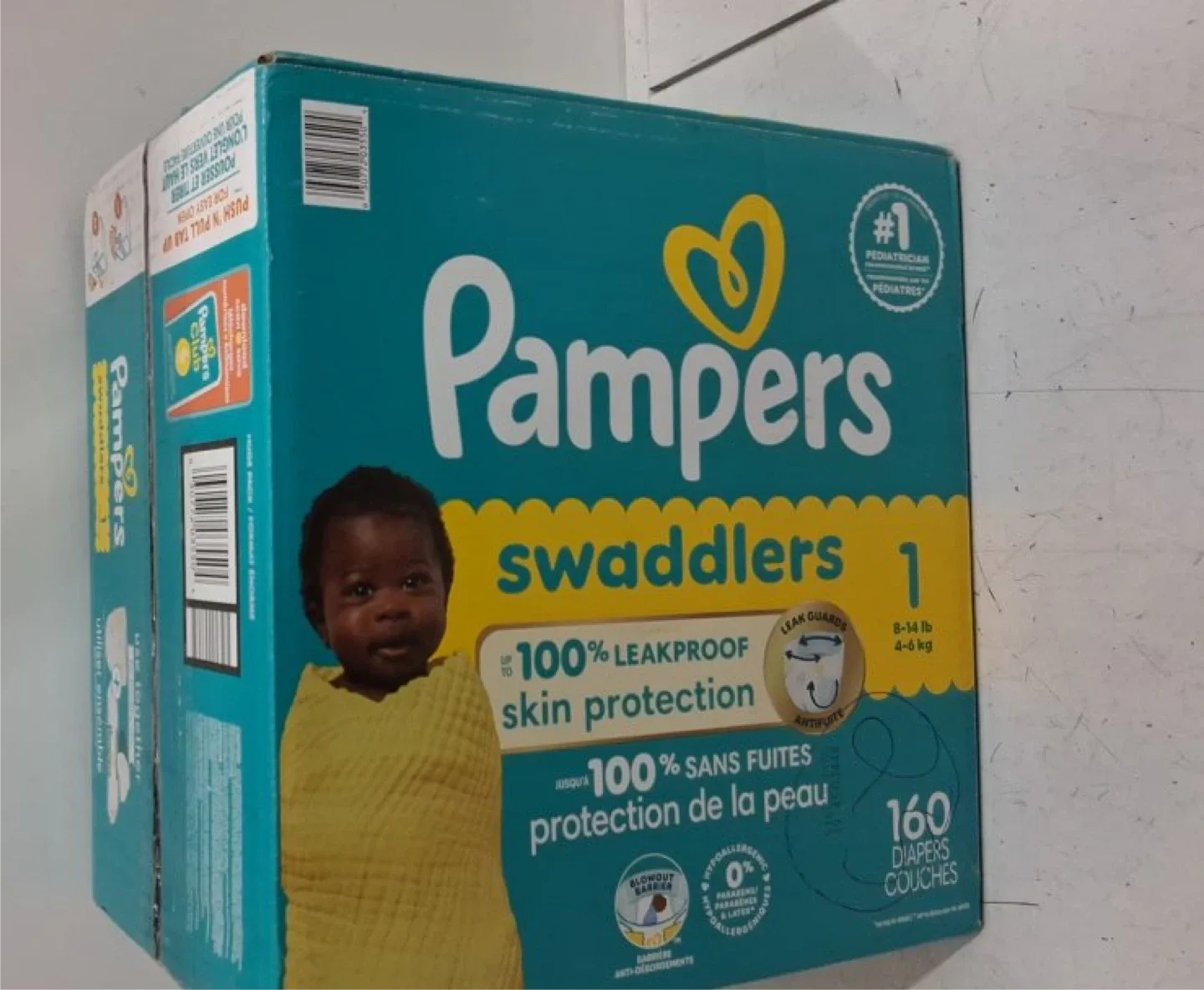 Pampers Swaddlers Size 1 (8-14 lb) - 160 Diapers