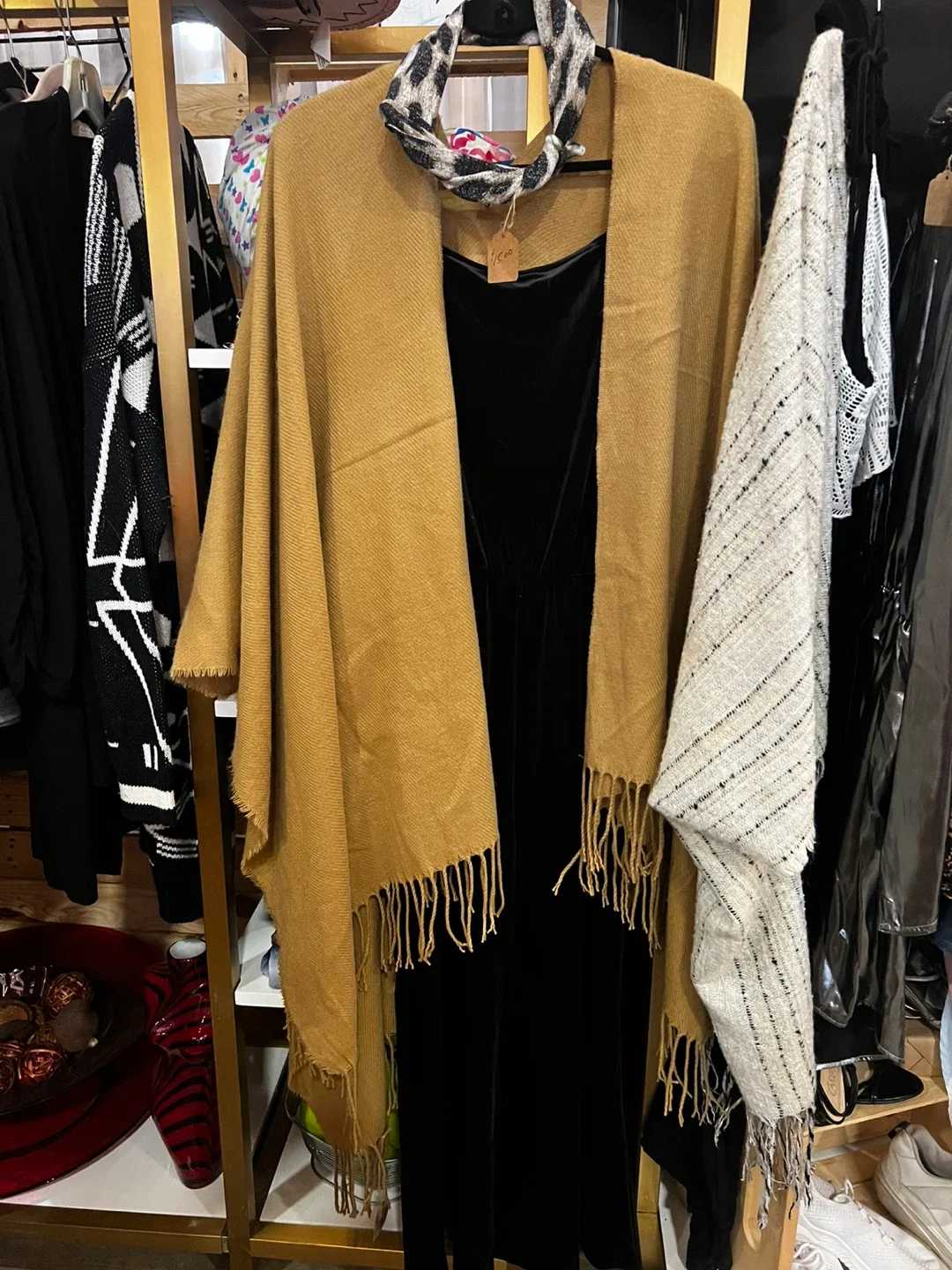 Tan Fringe Poncho