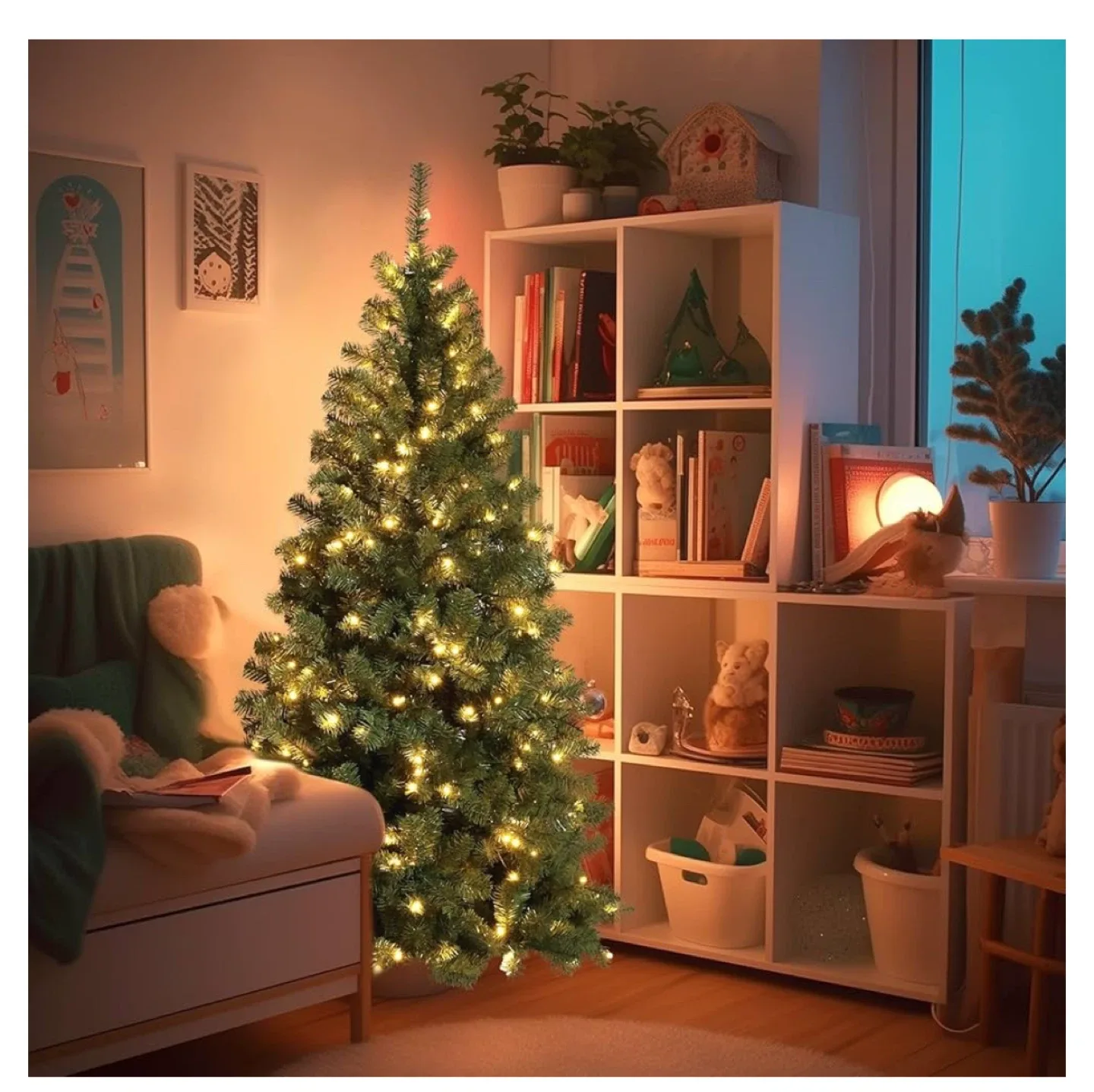 Pre-lit Artificial Christmas Tree6Ft image indicator(3)