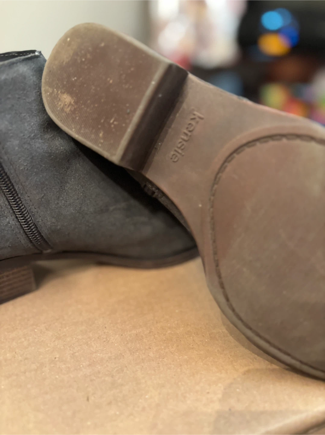 Kensie Grey Suede Ankle Boots, Size 8 - photo 2