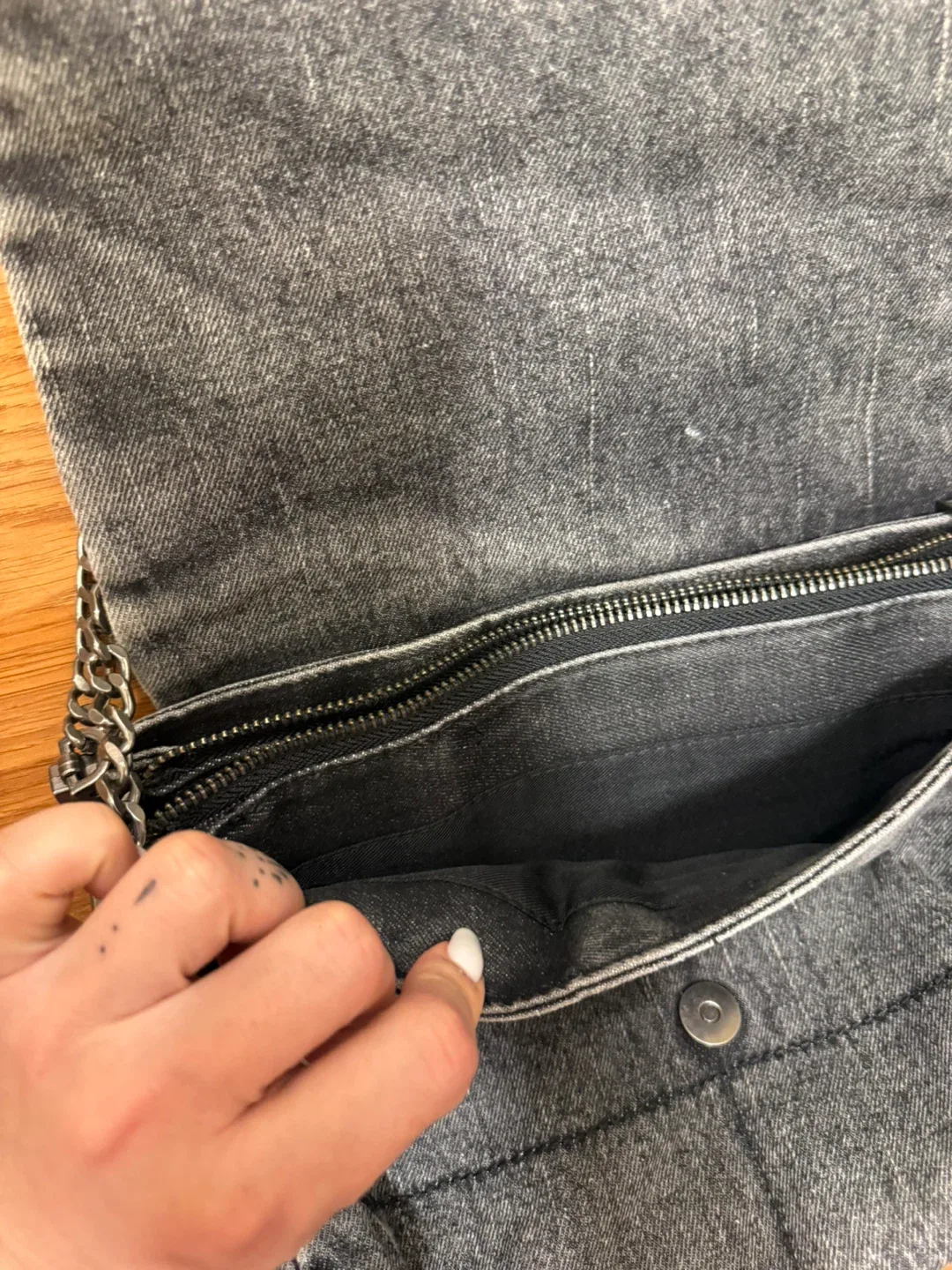 Zara Denim Effect Shoulder Bag image indicator(3)