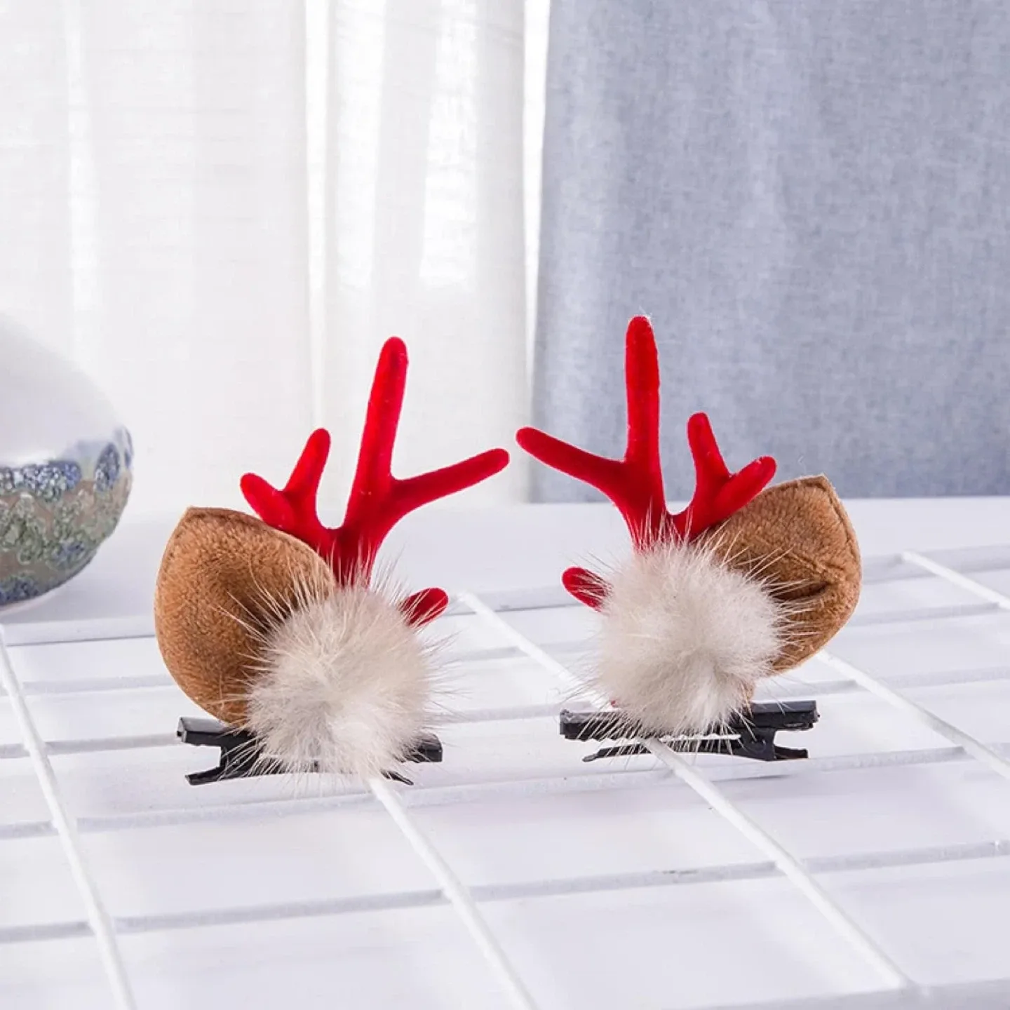 Reindeer Antler Hair Clips - Christmas Holiday image indicator(2)