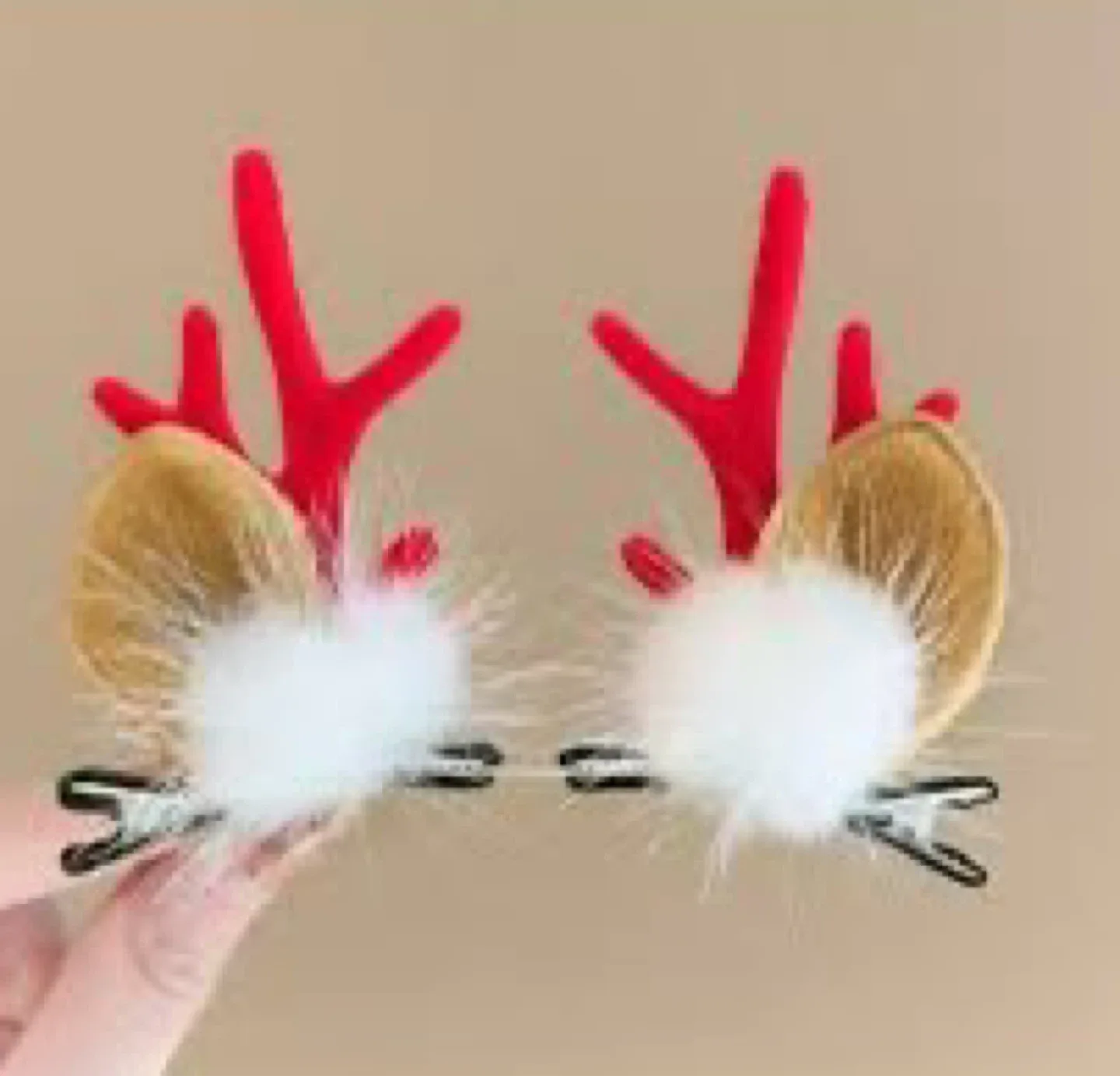 Reindeer Antler Hair Clips - Christmas Holiday image indicator(3)