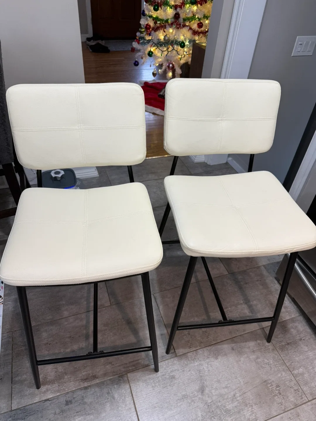 Upholstered bar & counter stools (two) 24” seat height image indicator(2)