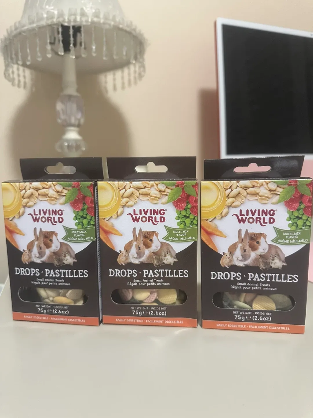 3 boxes Living World Drops Pastilles Small Animal Treats
