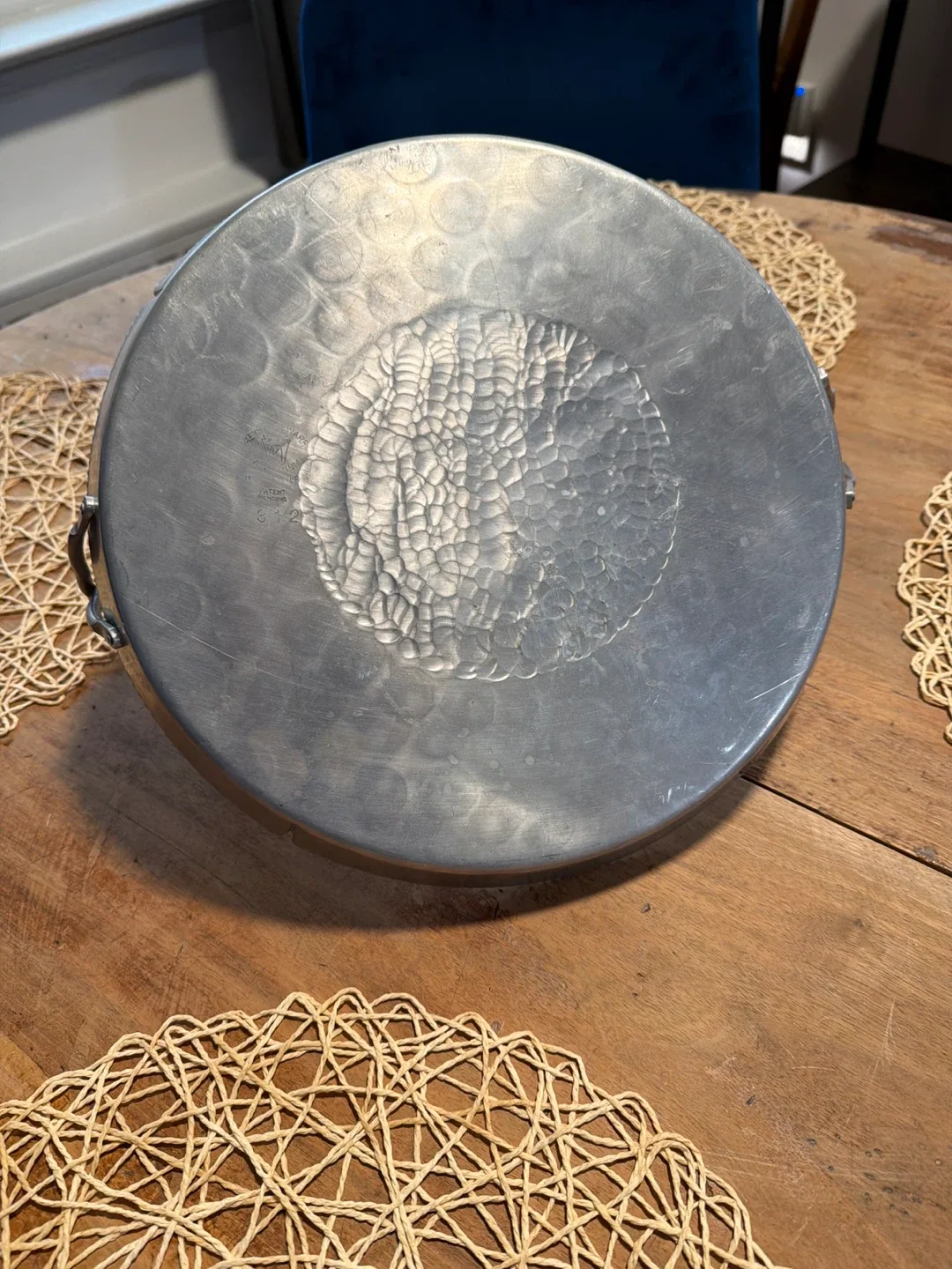 Vintage Hammered Aluminum Tray with Handles image indicator(4)