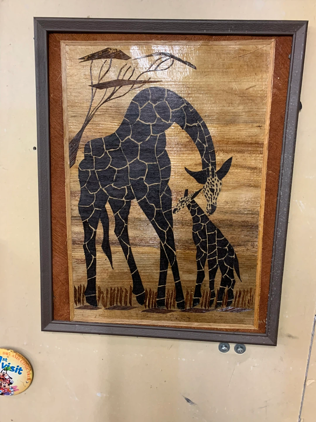 Framed Giraffe Art