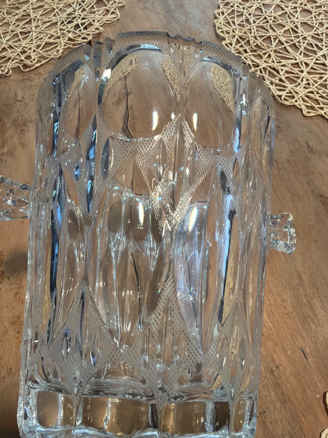 Vintage German  Bleikristal Crystal Ice Bucket with Handles image indicator(3)