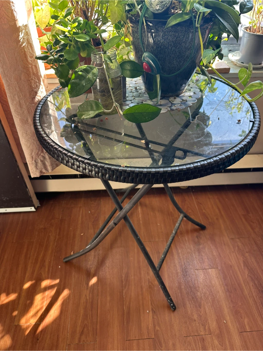Outdoor Bistro Table & Folding Chairs Set