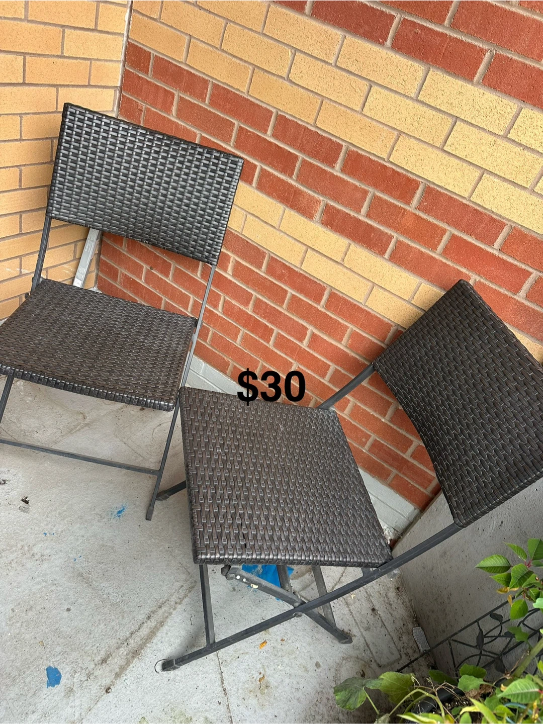 Outdoor Bistro Table & Folding Chairs Set - photo 2