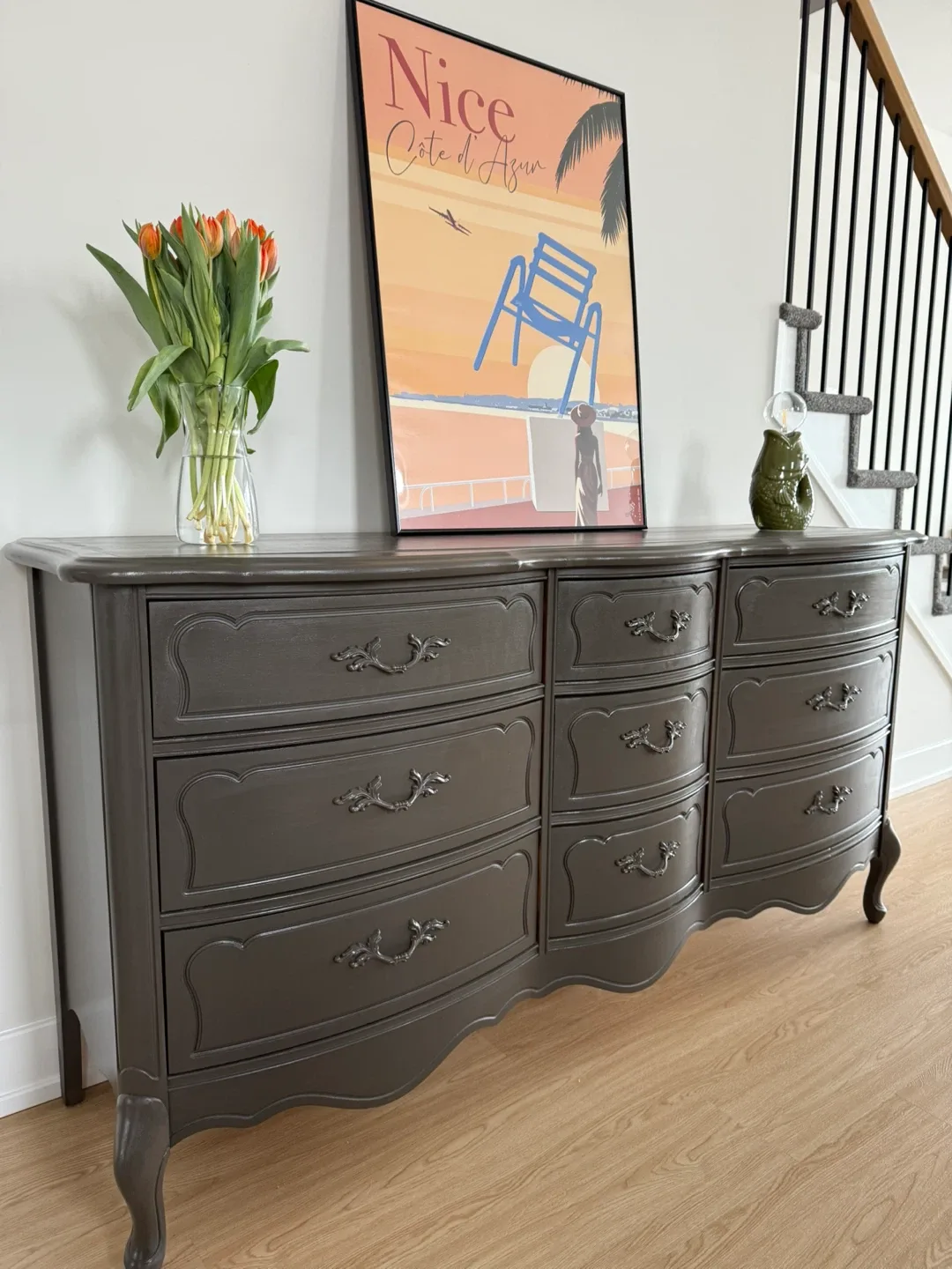 Refinished Grey Dresser - Nine Drawers image indicator(2)