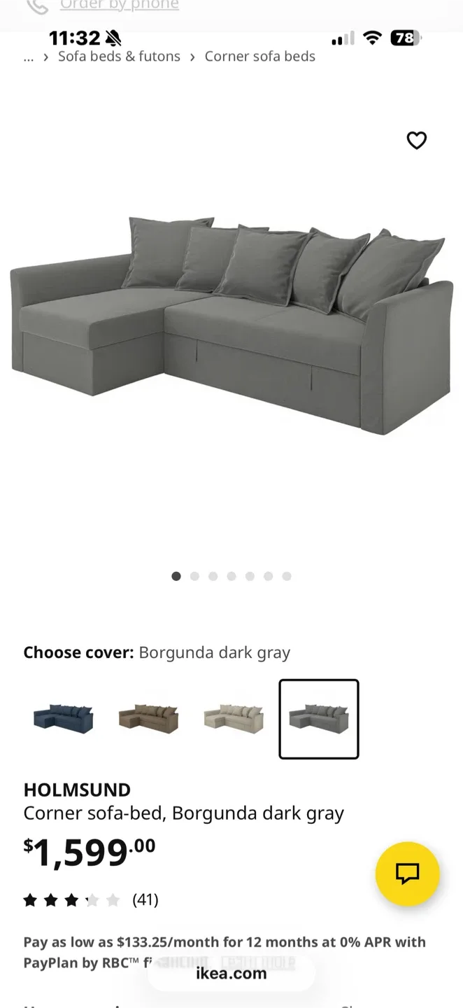 IKEA HOLMSUND Corner Sofa Bed Sofa image indicator(7)