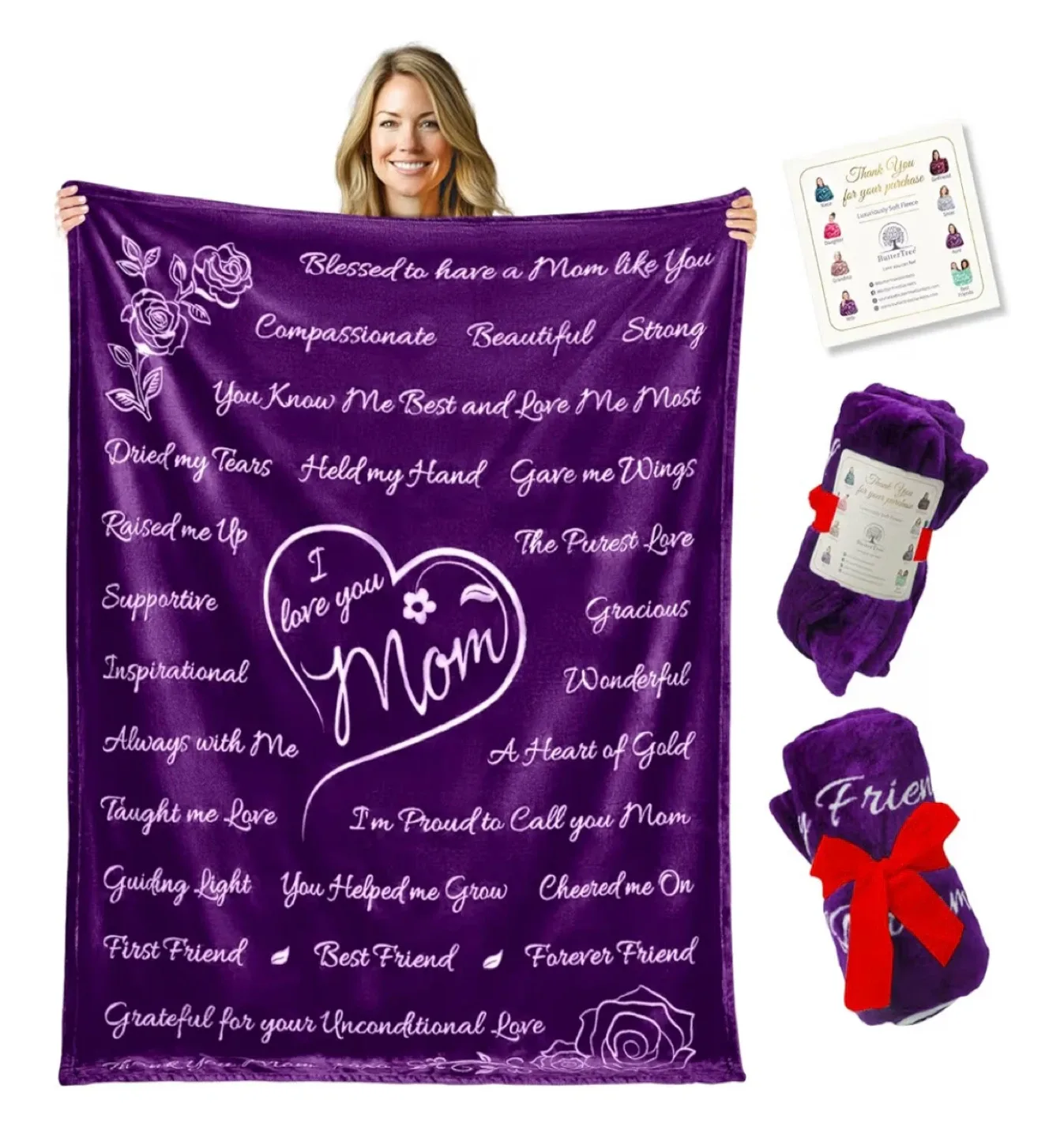Purple Mom Blanket - 50" x 65" thumbnail