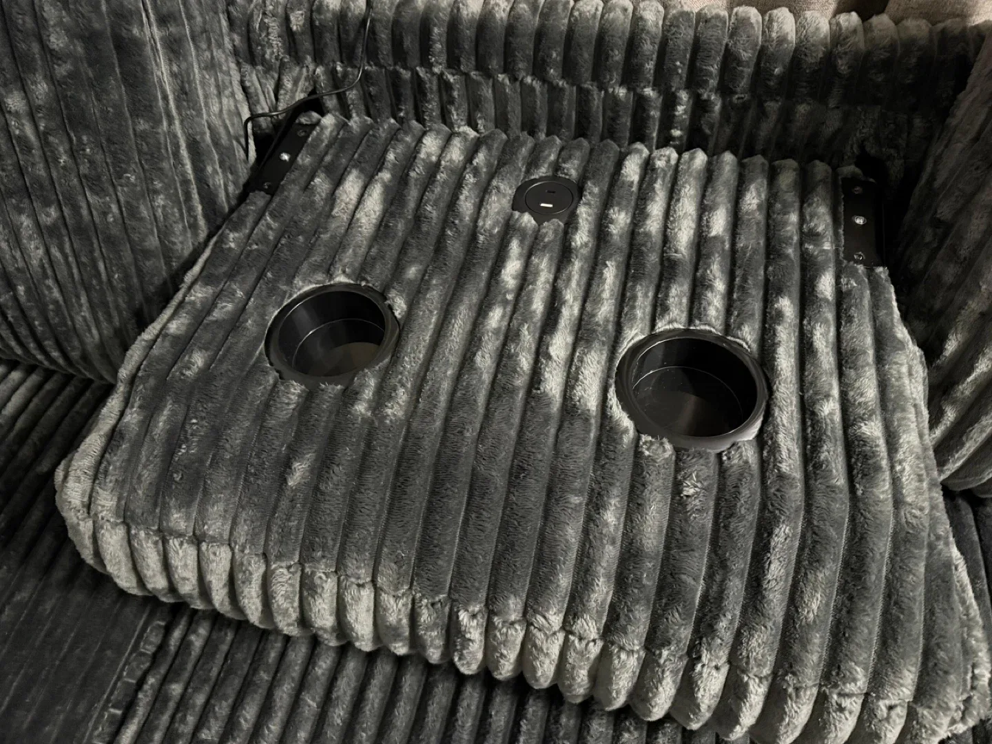 Grey Corduroy Sectional Sofa with Pull-Out Bed image indicator(3)