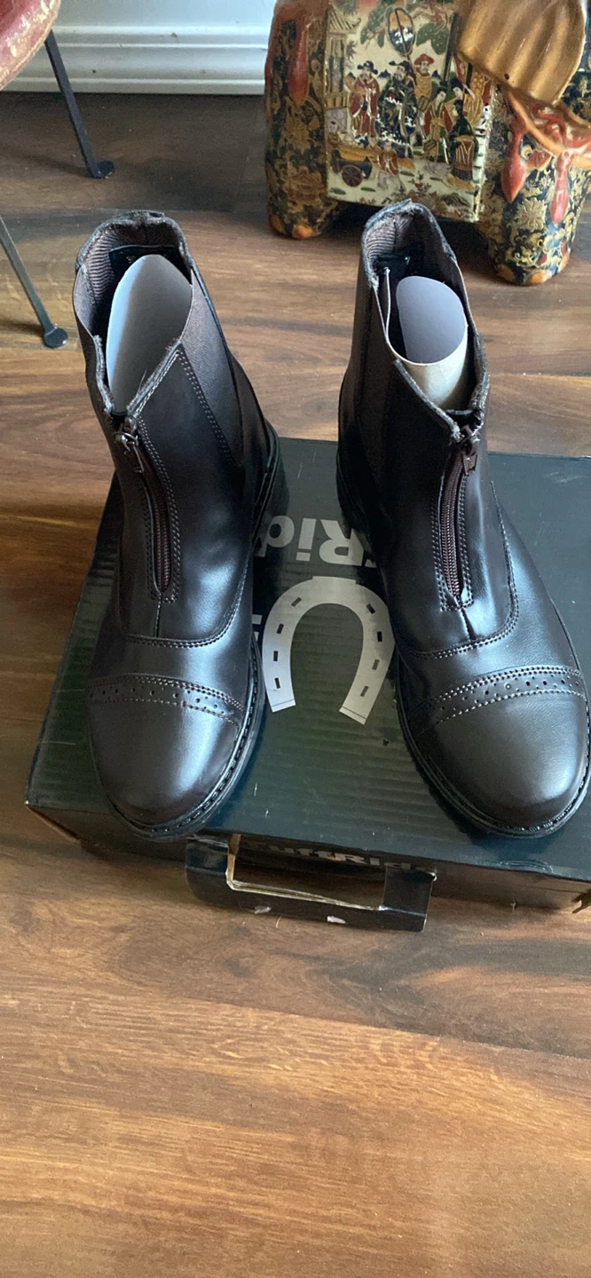 TuffRider Women's Starter Front Zip Paddock Boots, Mocha, Size 7 - photo 2