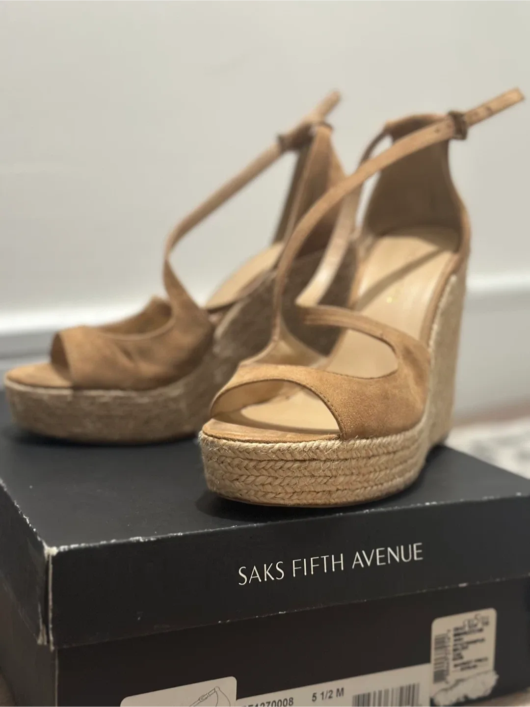 Saks Fifth Avenue Melody Wedge Sandals - Size 5.5 image indicator(4)