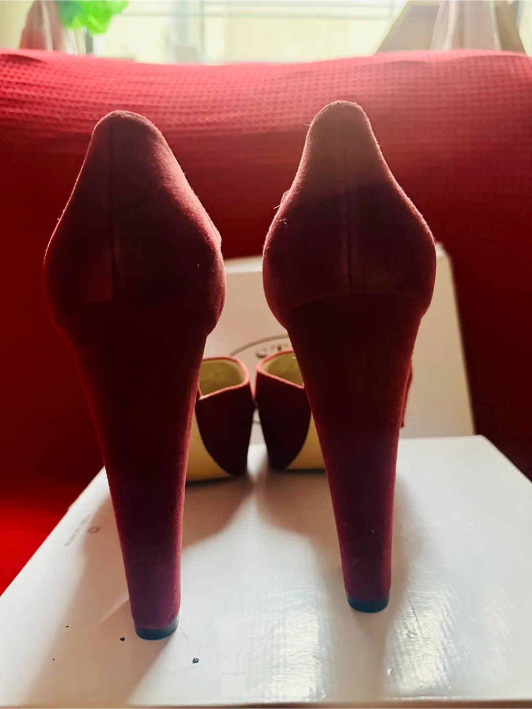 Steve Madden Red Suede Heels - Size 10 image indicator(2)