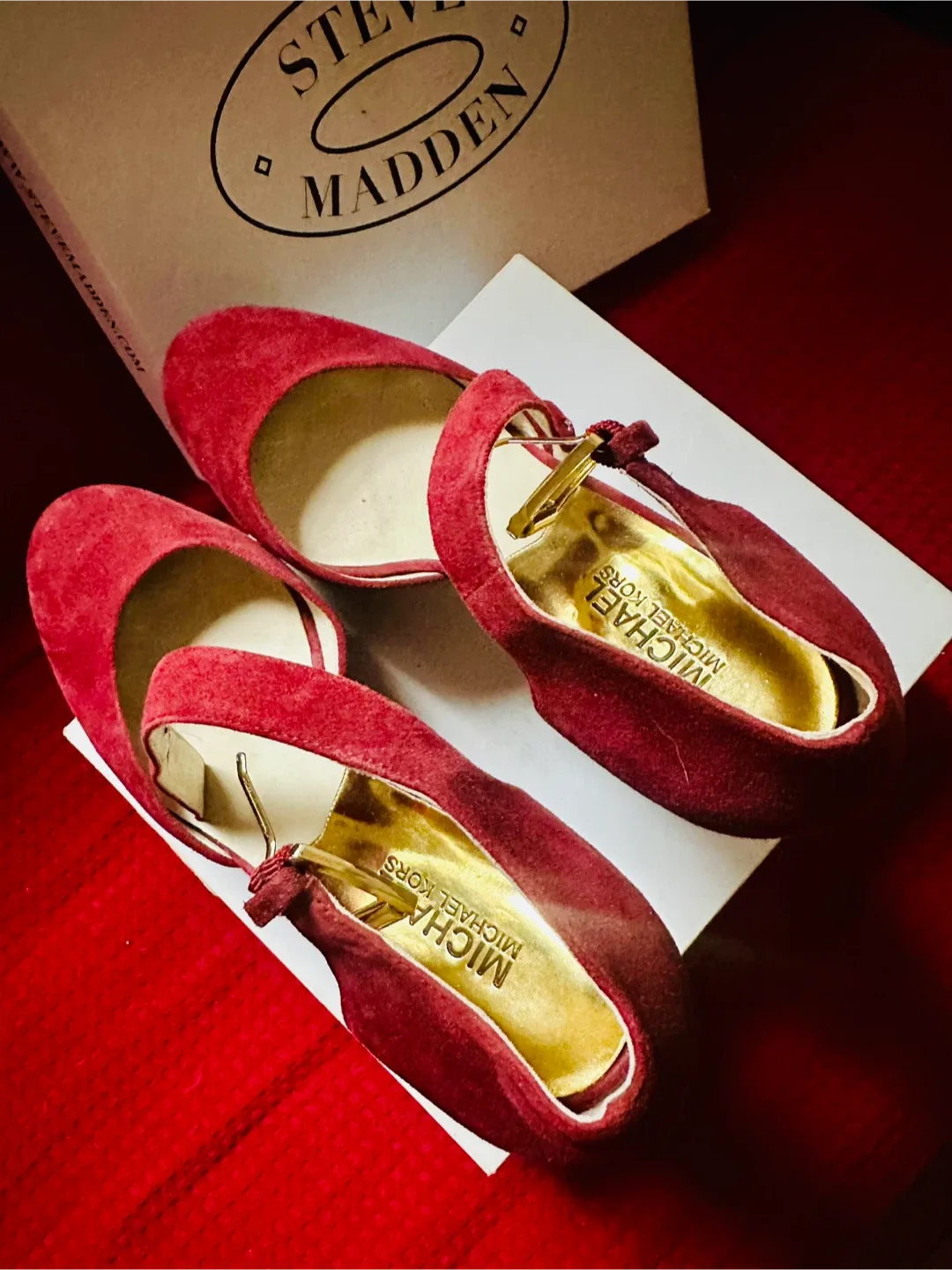 Steve Madden Red Suede Heels - Size 10 image indicator(5)