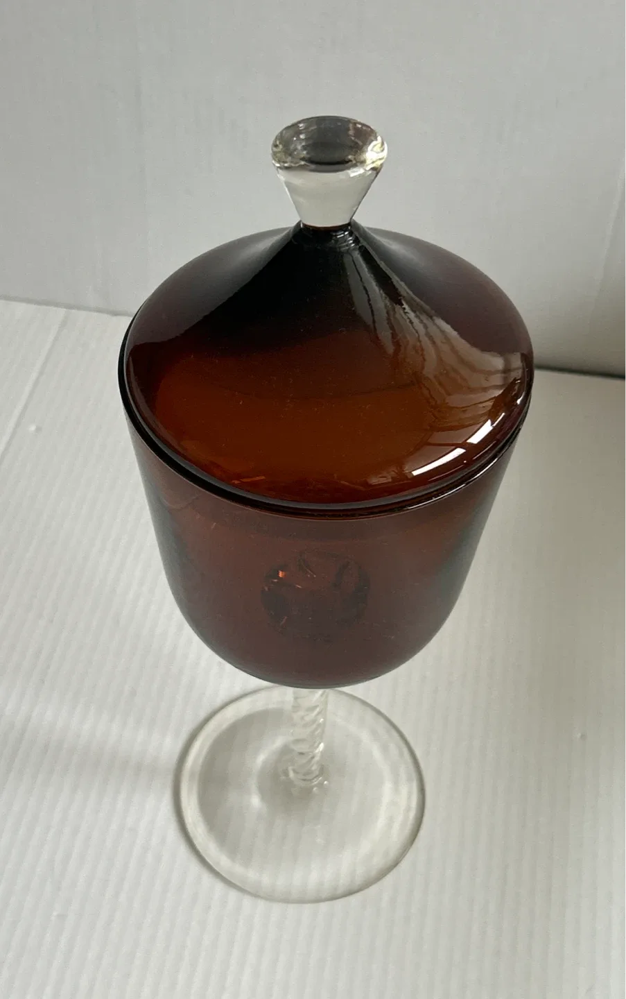 🥕Brown Tall Glass Candy Dish with Lid image indicator(2)