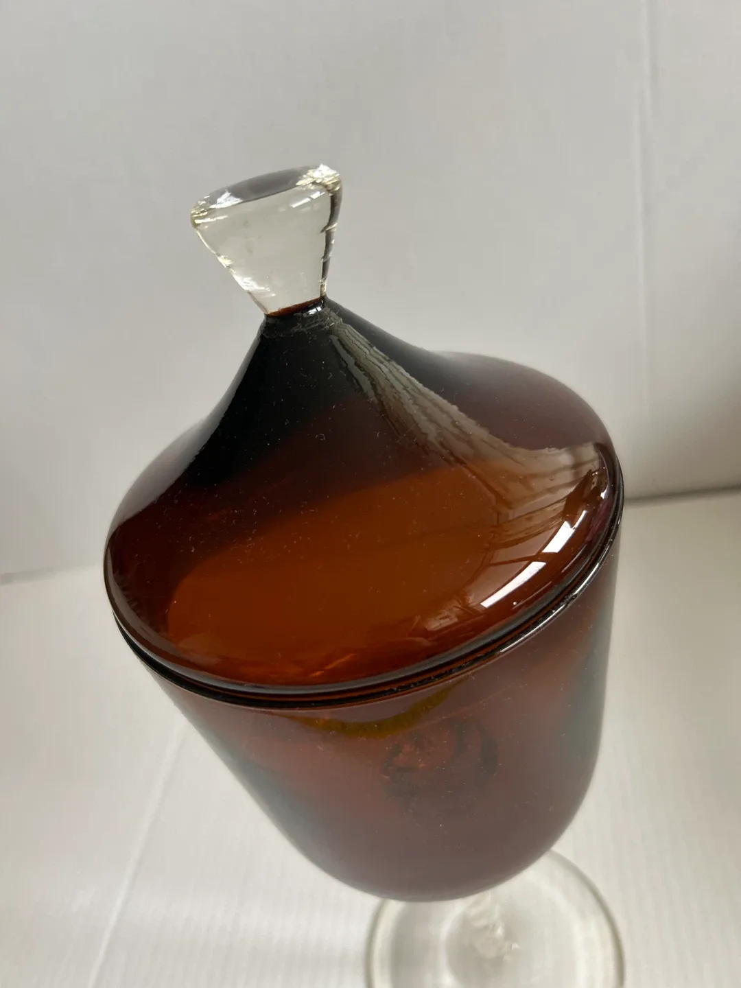 🥕Brown Tall Glass Candy Dish with Lid image indicator(6)