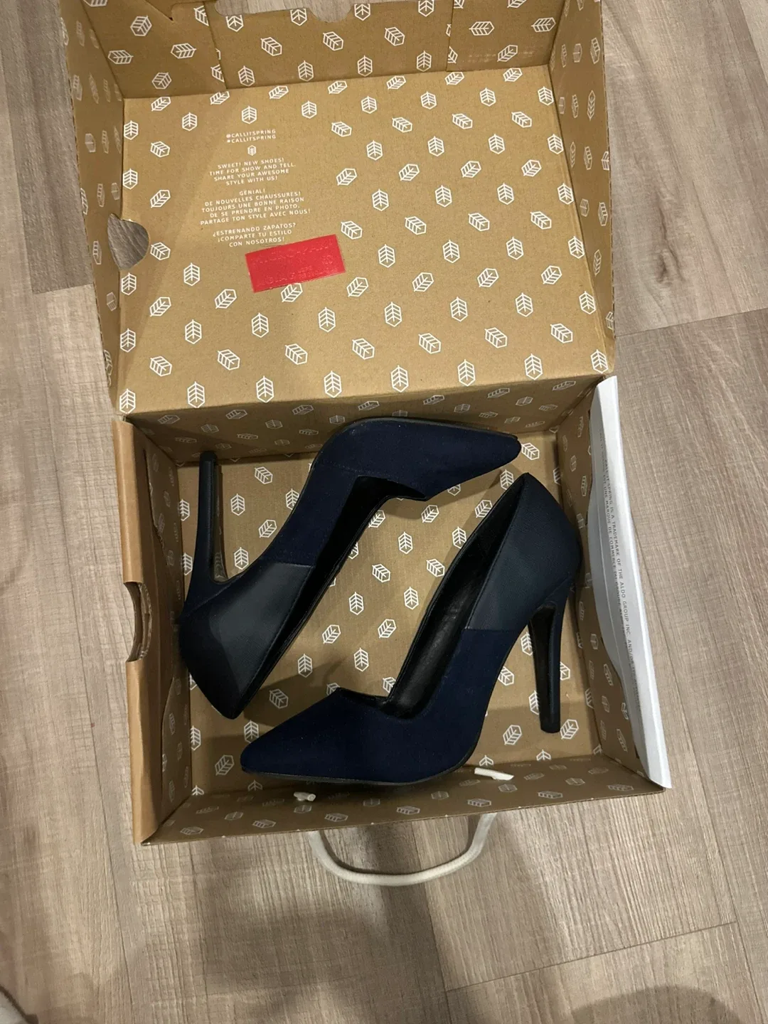 Call It Spring Navy Blue Heels image indicator(4)