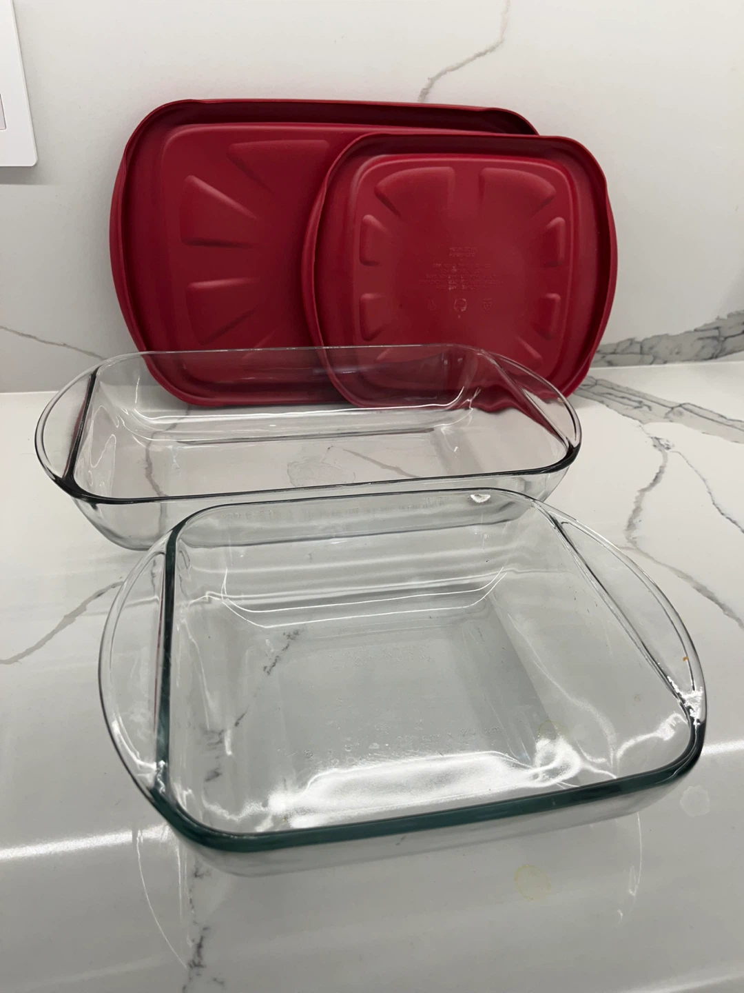 Anchor Hocking Glass Baking Dishes with Red Lids