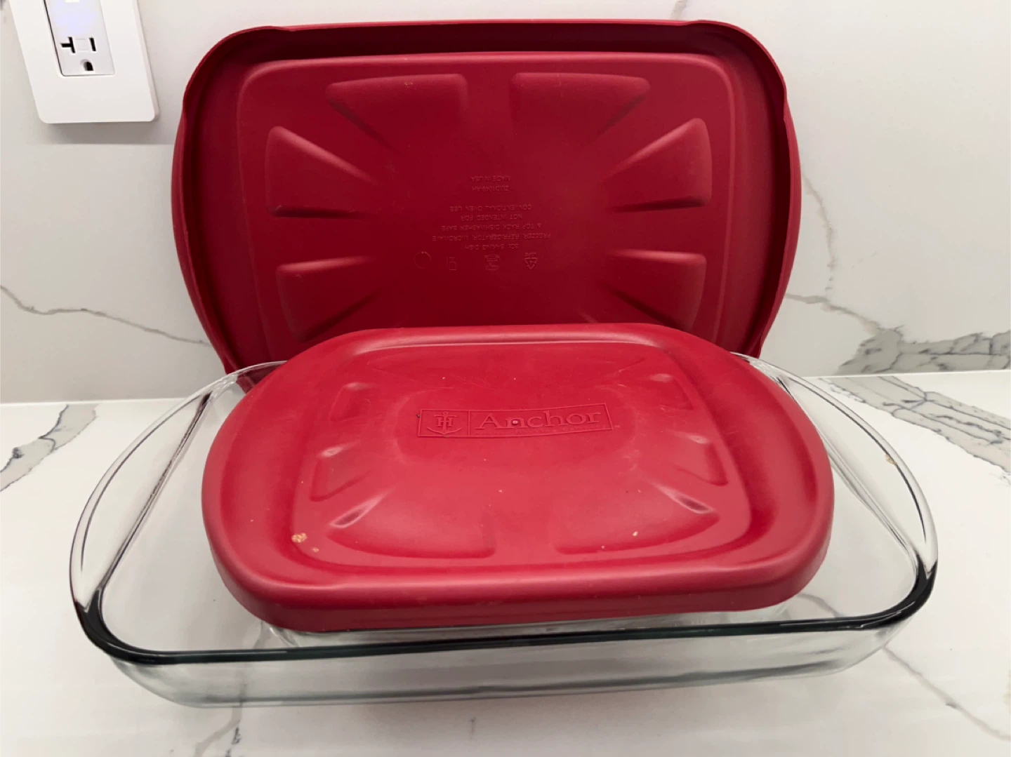 Anchor Hocking Glass Baking Dishes with Red Lids - photo 3