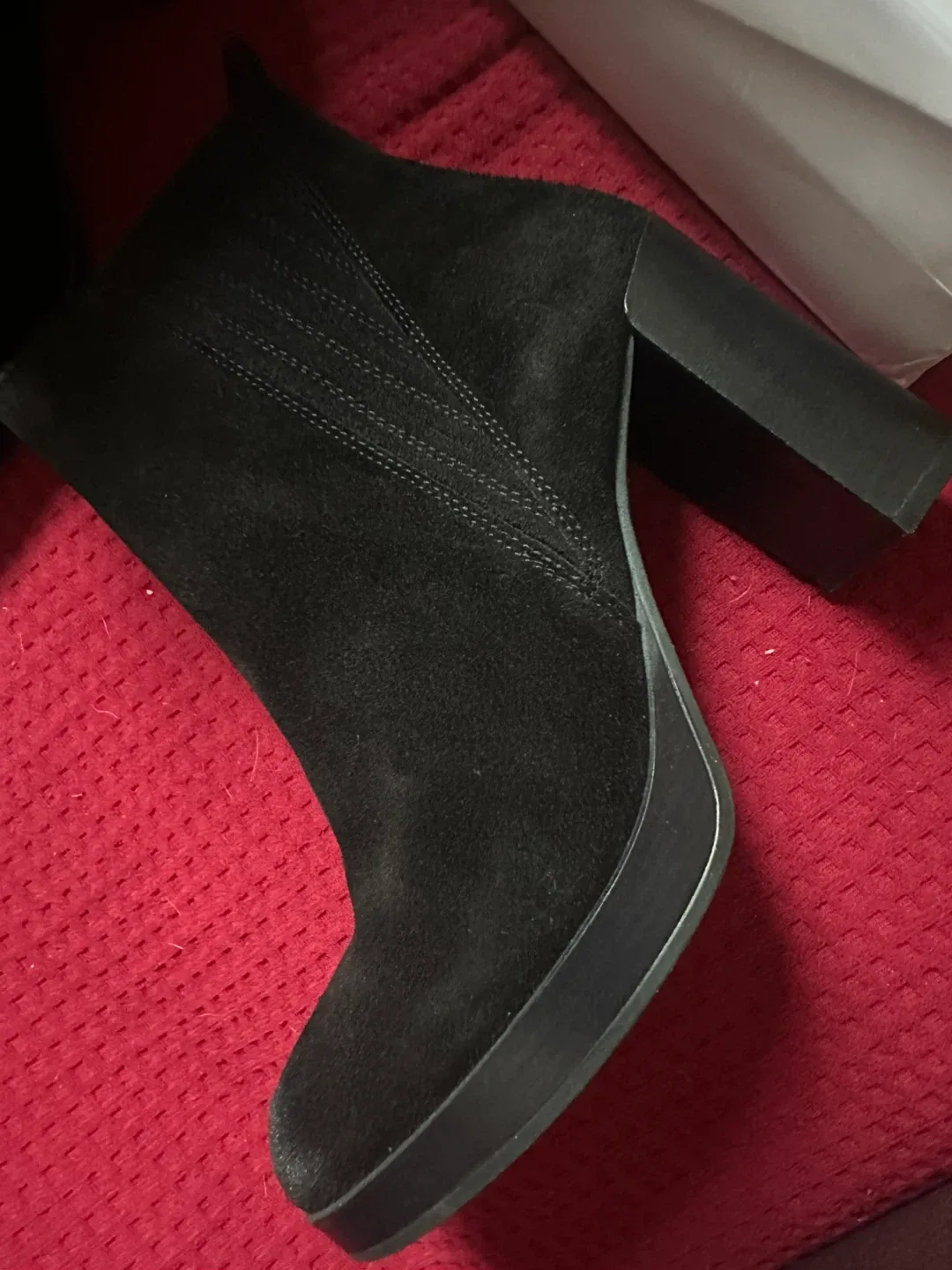 ALDO Black Suede Heeled Ankle Boots image indicator(4)